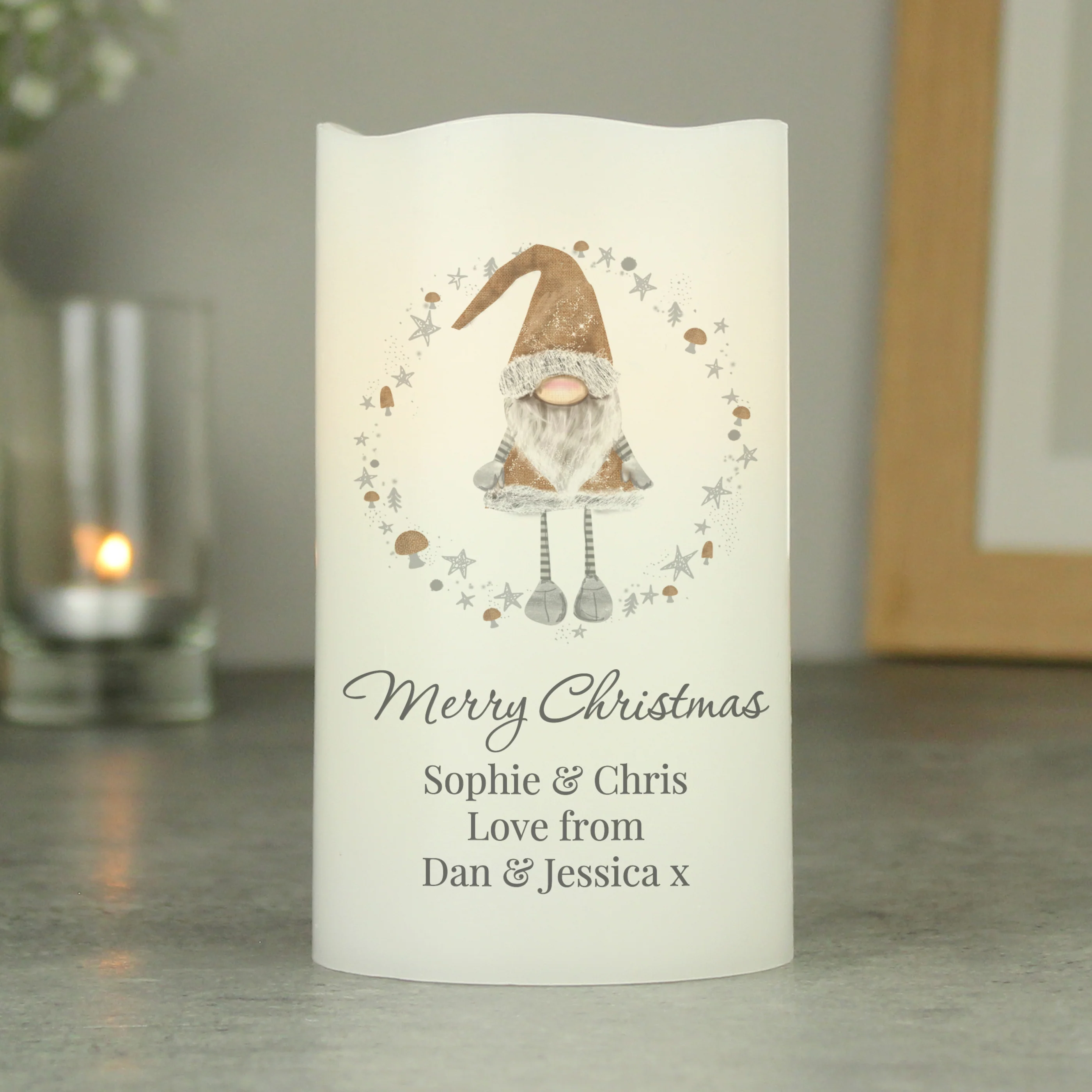 Personalised Christmas Gonk LED Candle - Image 4
