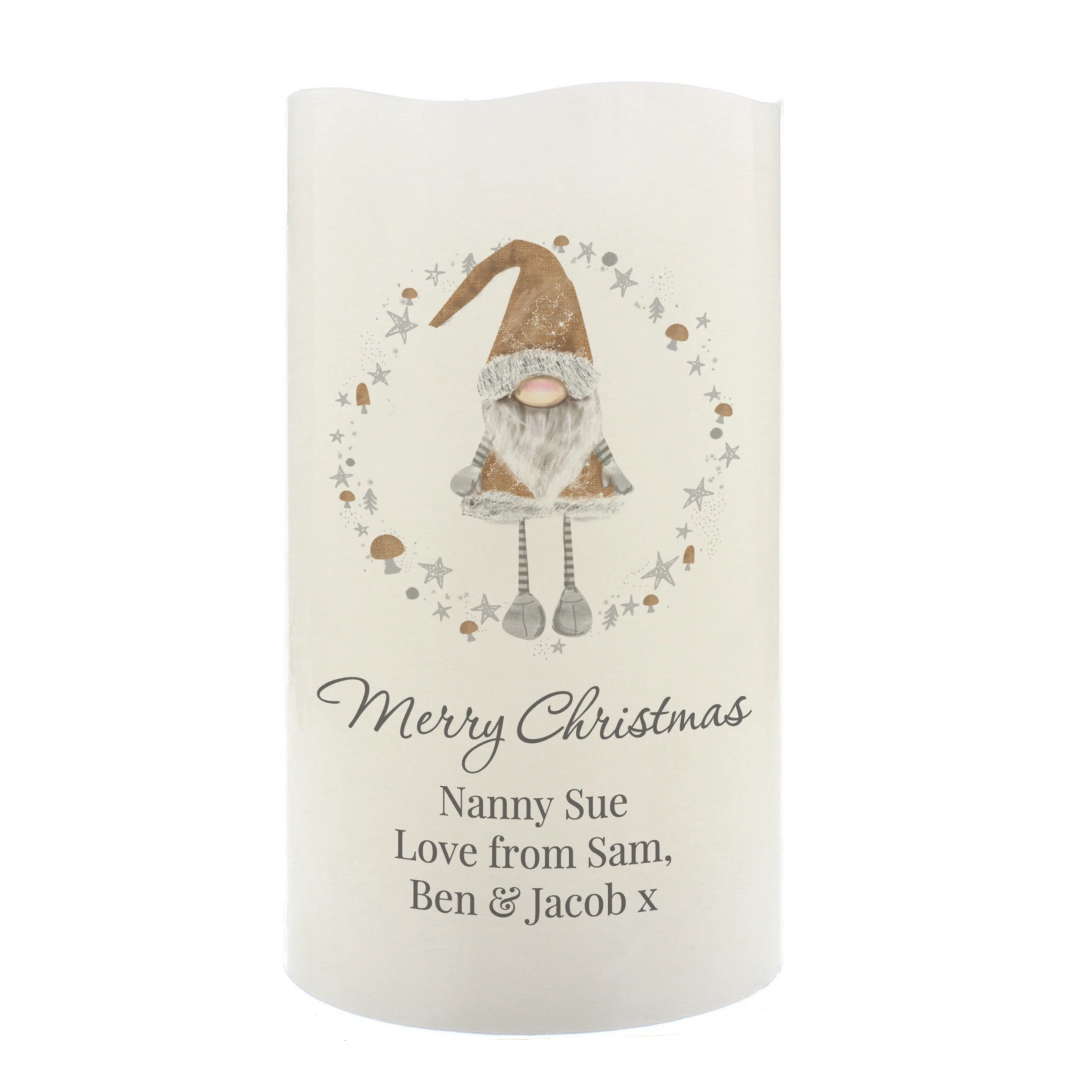 Personalised Christmas Gonk LED Candle - Image 5