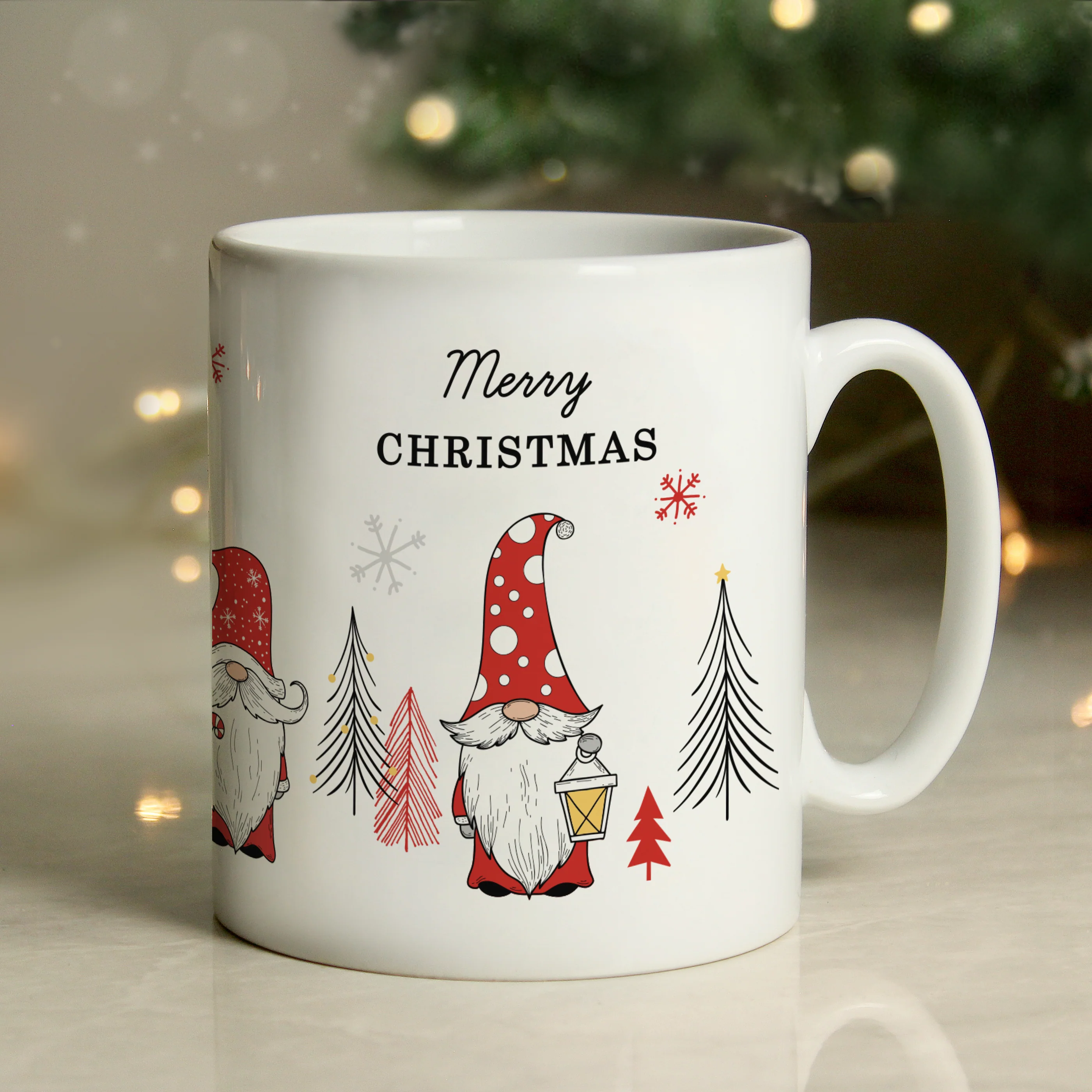 Personalised Christmas Gonk Pattern Mug - Image 2