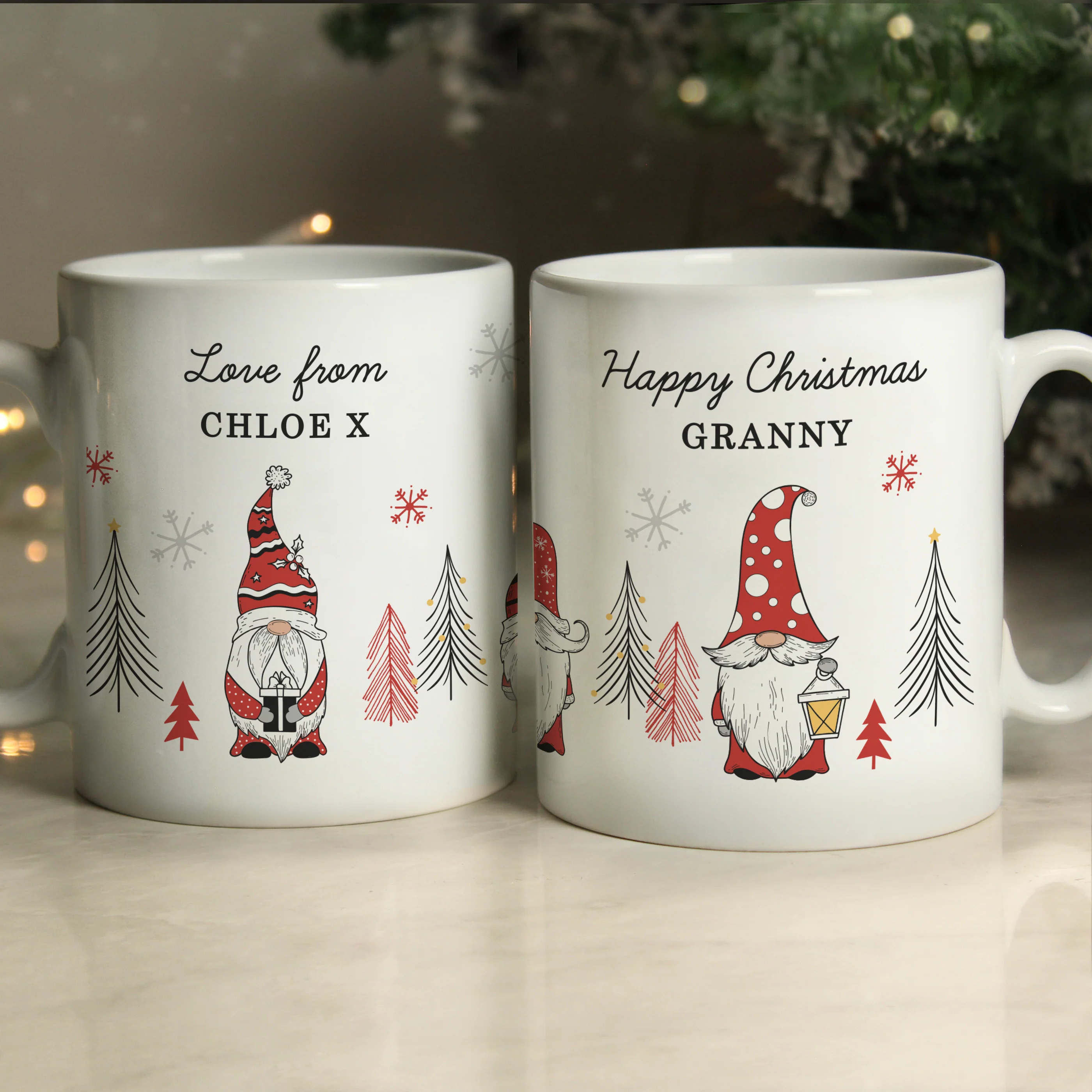 Personalised Christmas Gonk Pattern Mug - Image 3