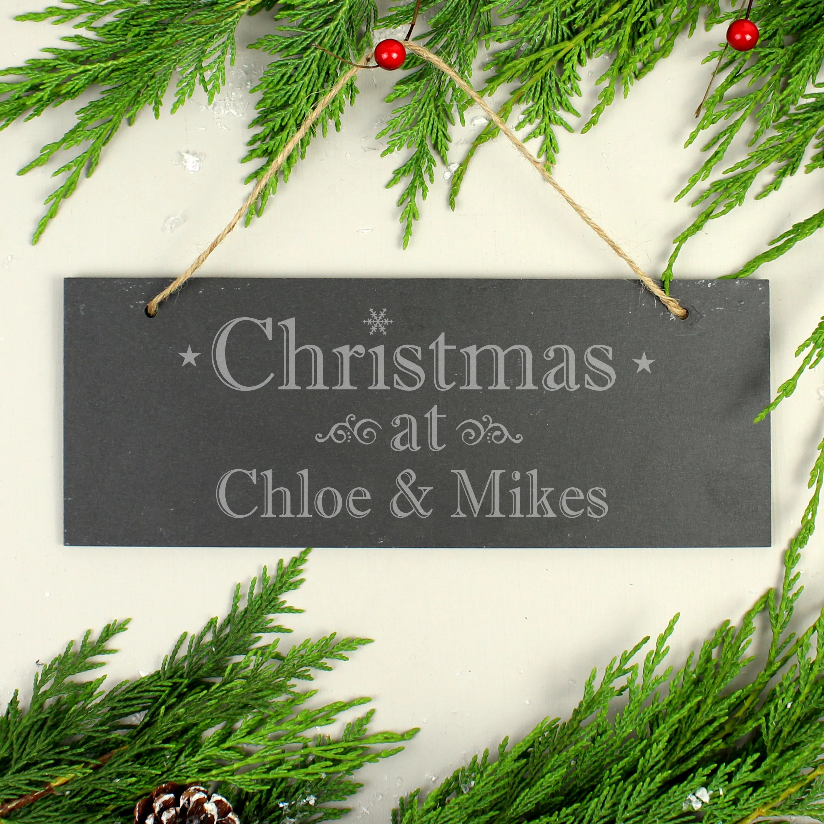 Personalised Christmas Hanging Slate Plaque - Image 3