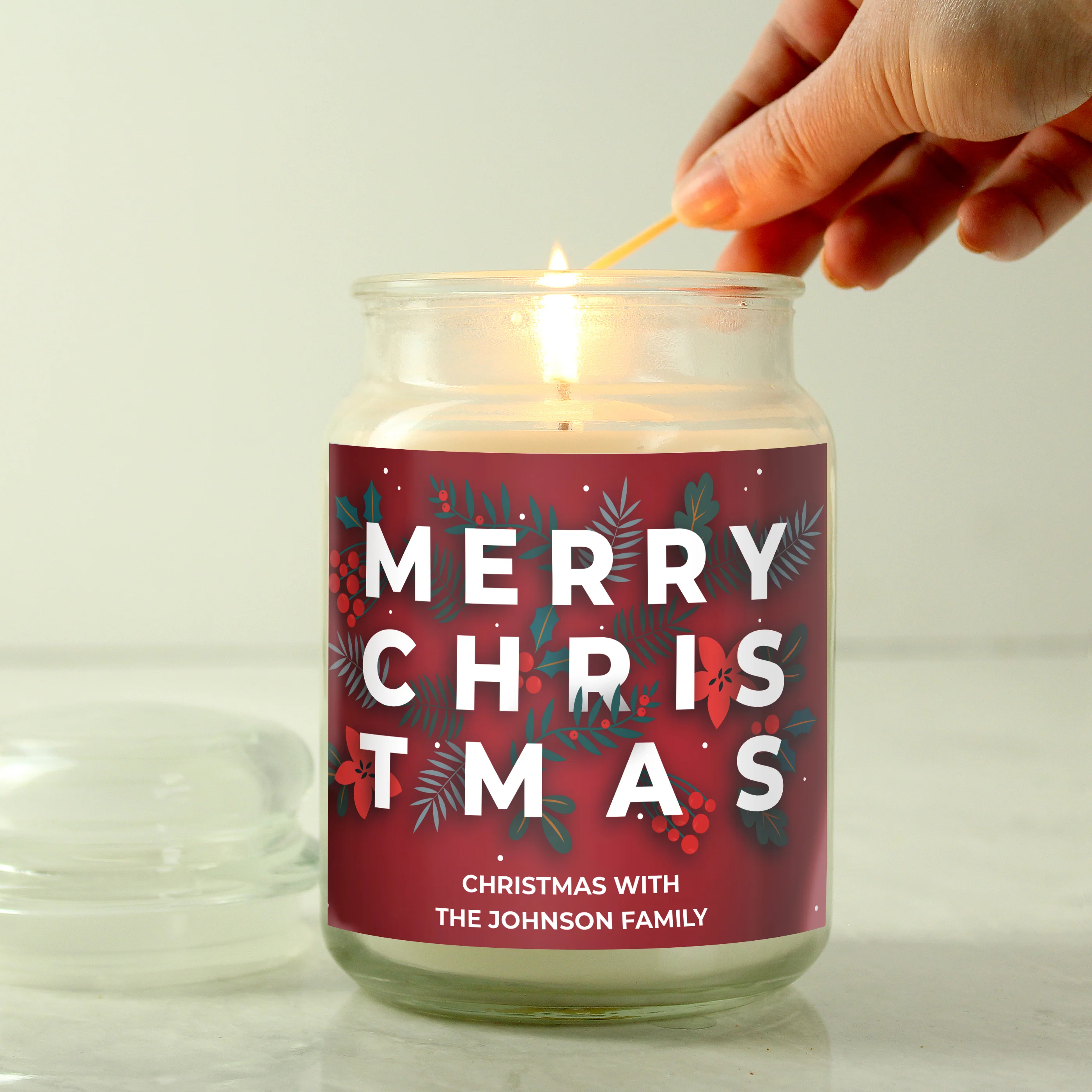 Personalised Christmas Large Scented Jar Candle - Image 4