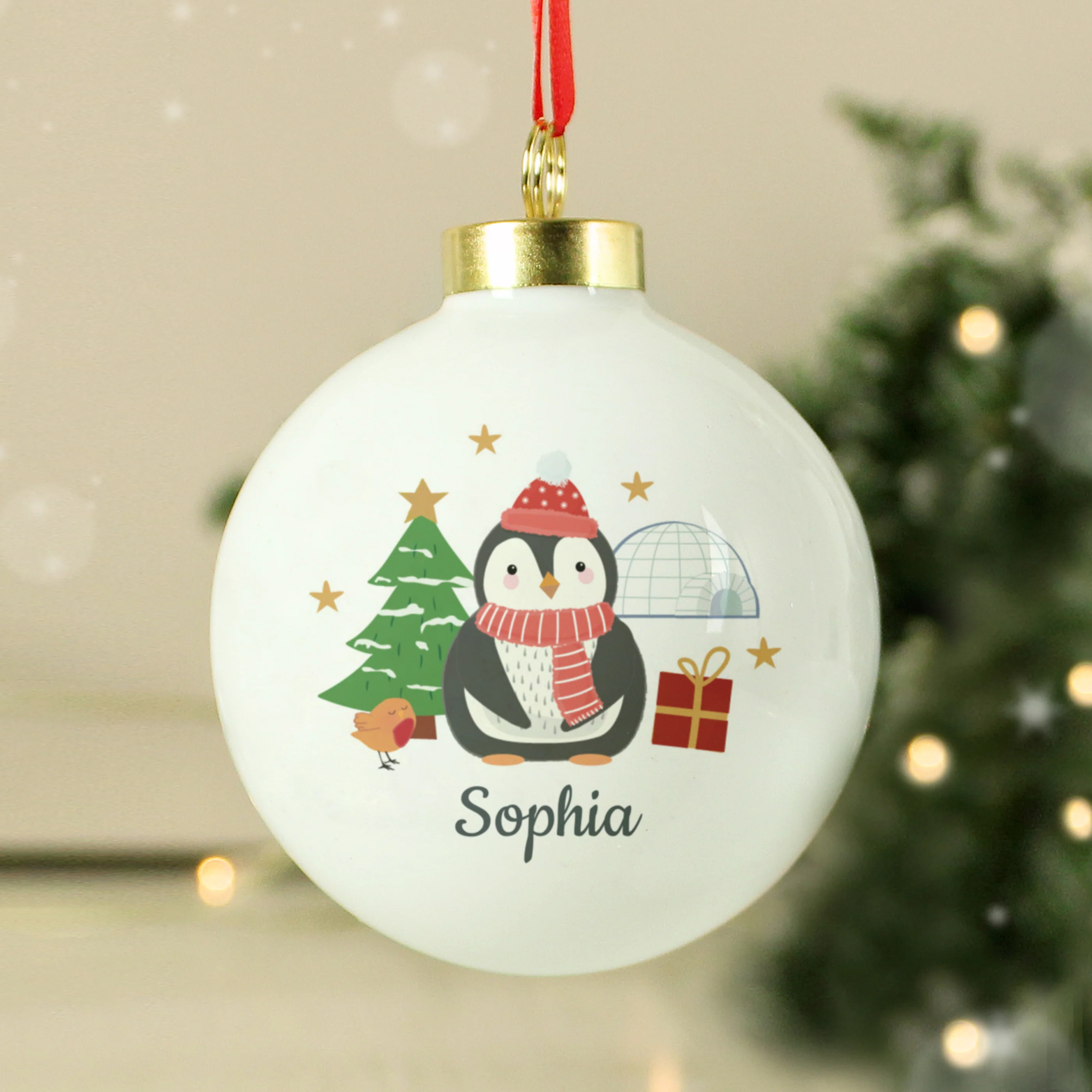 Personalised Christmas Penguin Bauble - Image 2