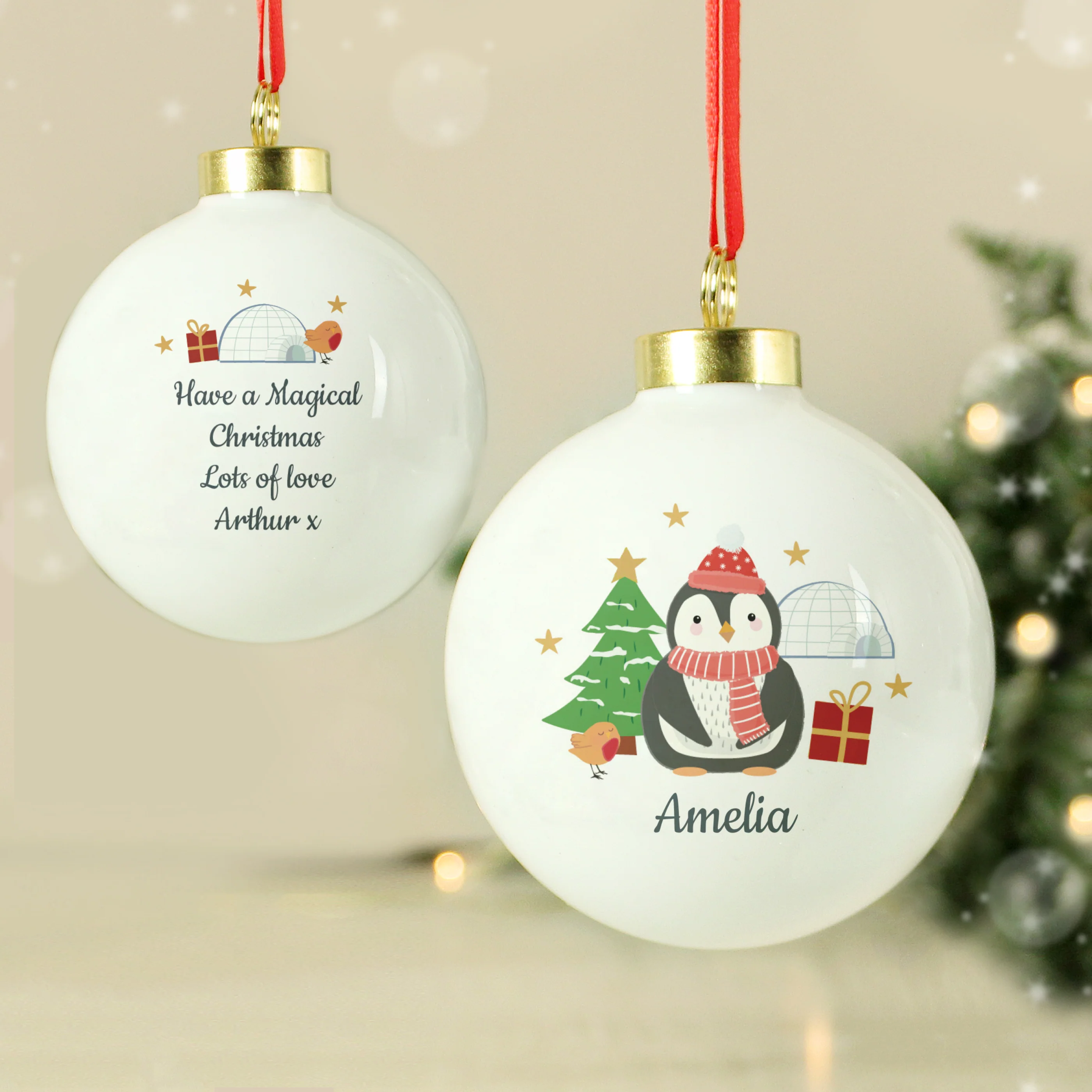 Personalised Christmas Penguin Bauble - Image 3