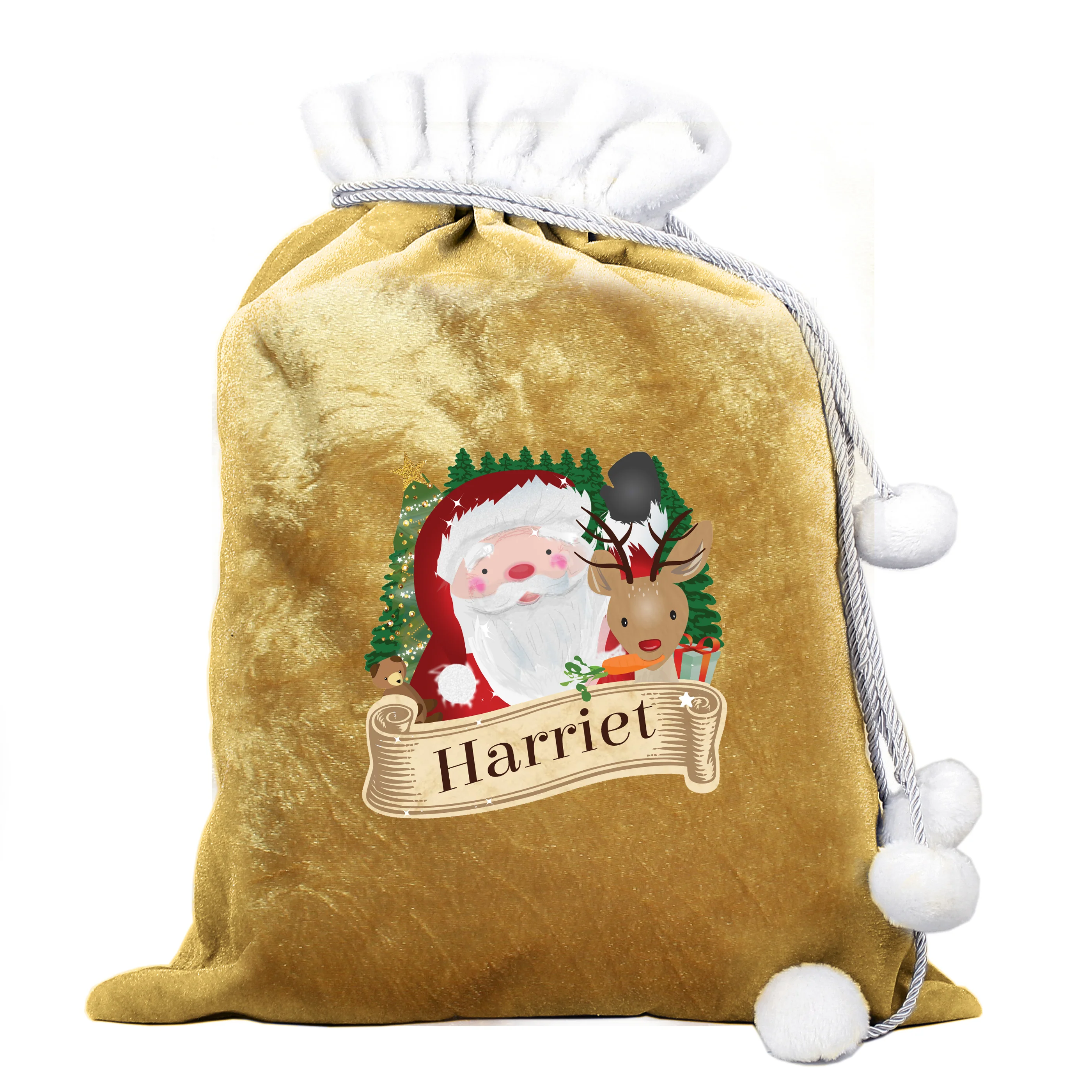 Personalised Christmas Santa Gold Sack - Image 3