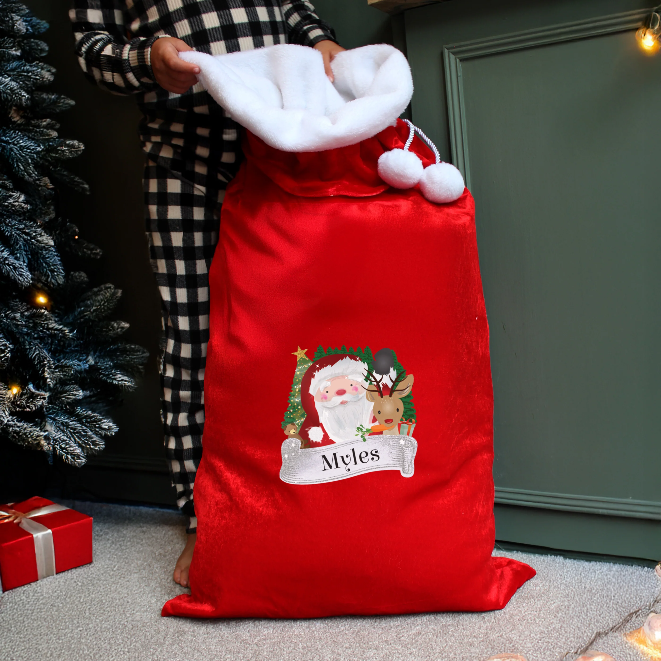 Personalised Christmas Santa Red Sack - Image 3