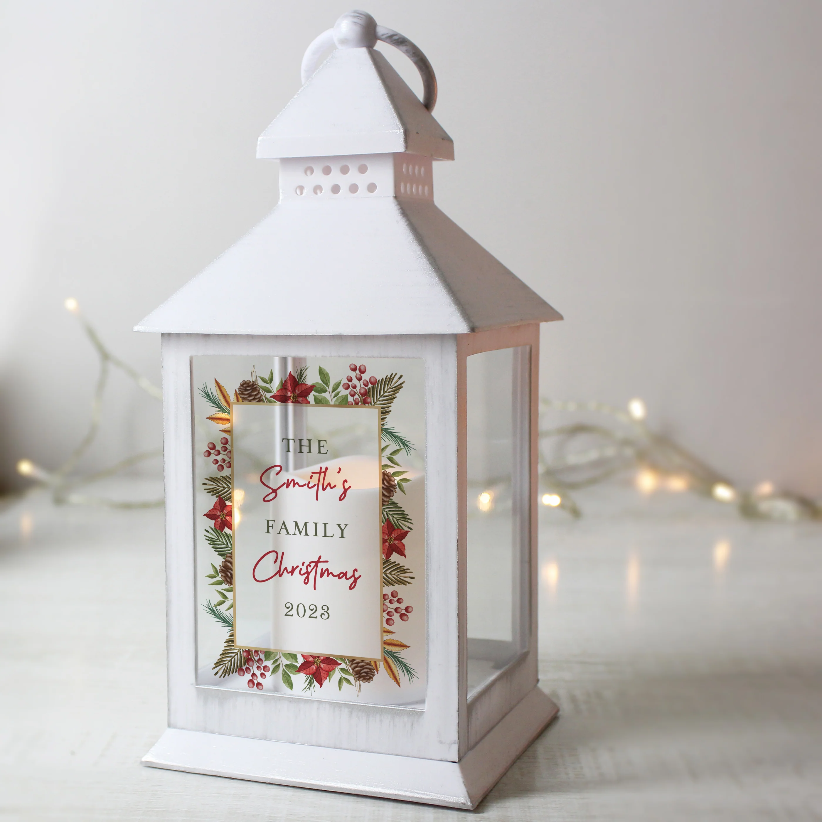 Personalised Christmas White LED Lantern - Image 4