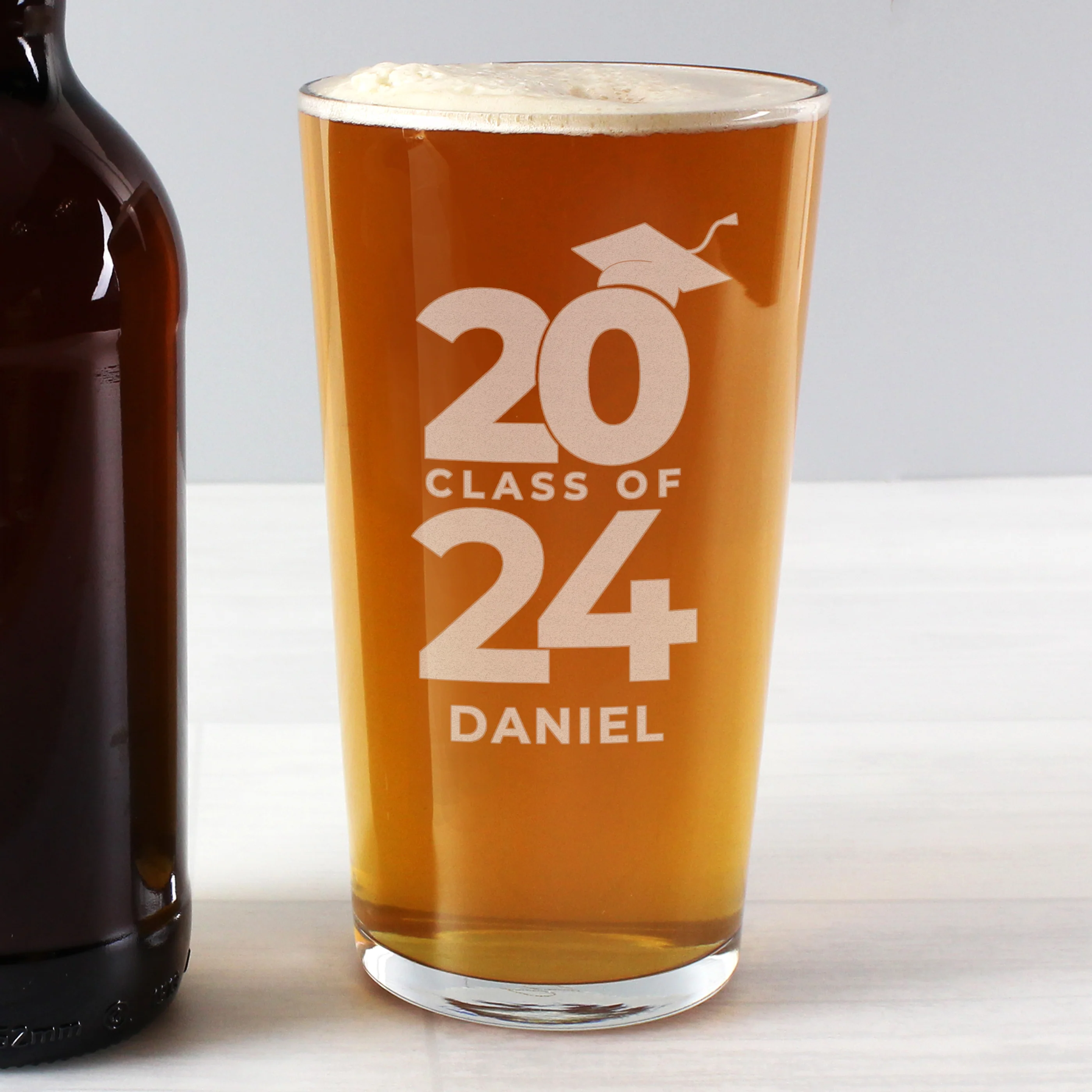 Personalised Class of Graduation Pint Glass