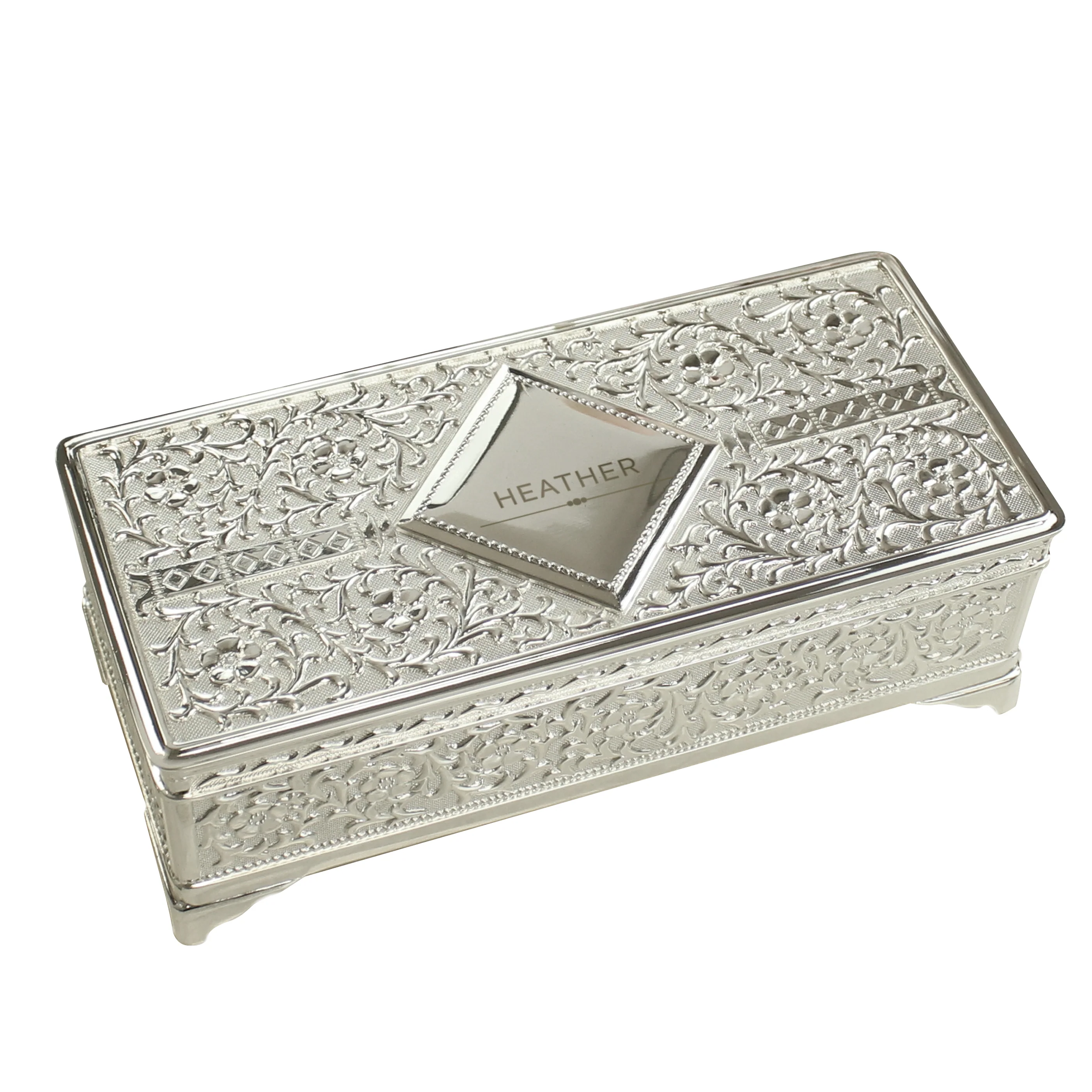 Personalised Classic Antique Silver Plated Jewellery Box - Image 5