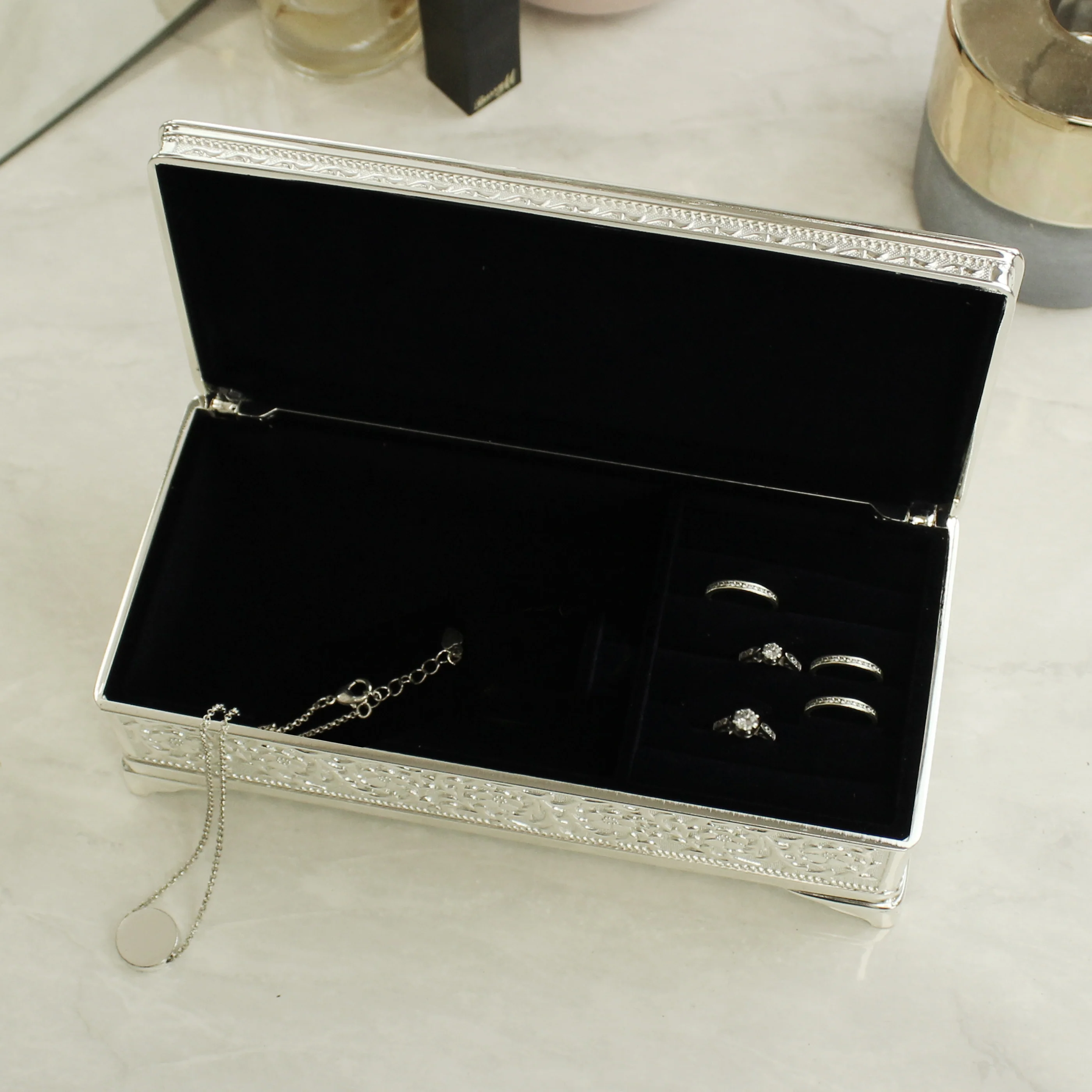 Personalised Classic Antique Silver Plated Jewellery Box - Image 6