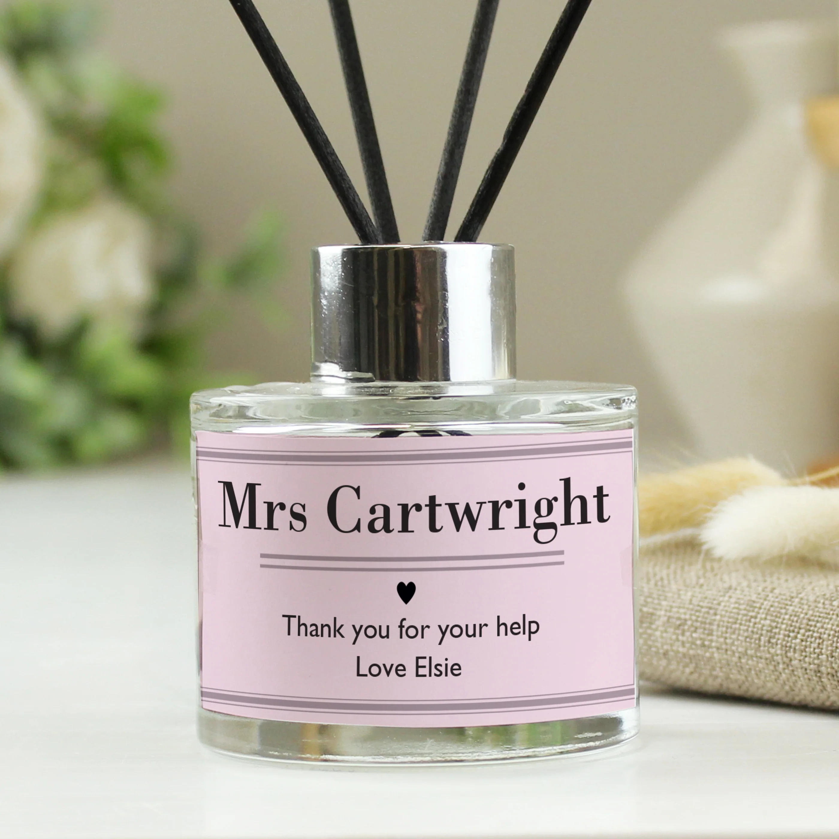 Personalised Classic Pink Reed Diffuser - Image 3