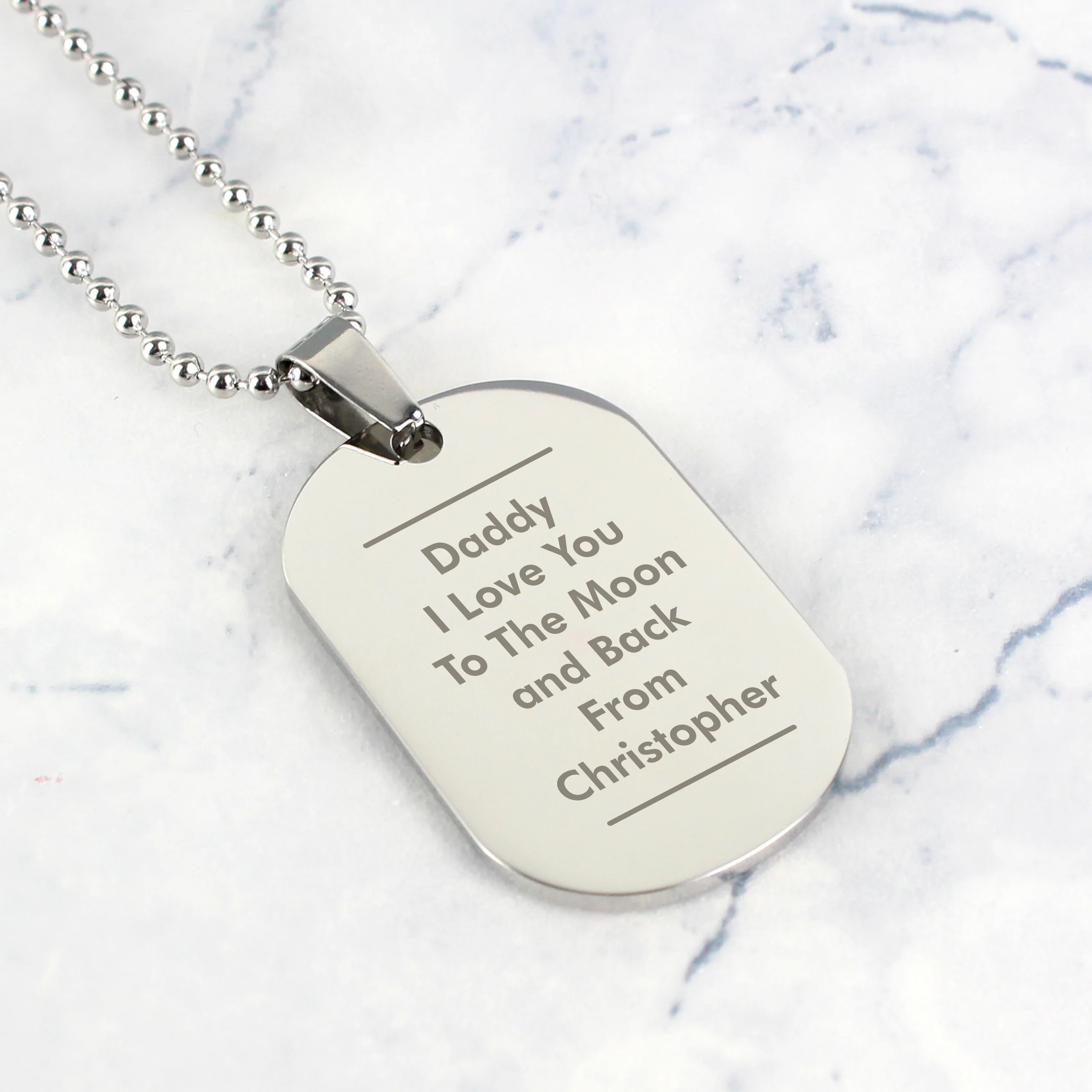 Personalised Classic Stainless Steel Dog Tag Necklace - Image 5