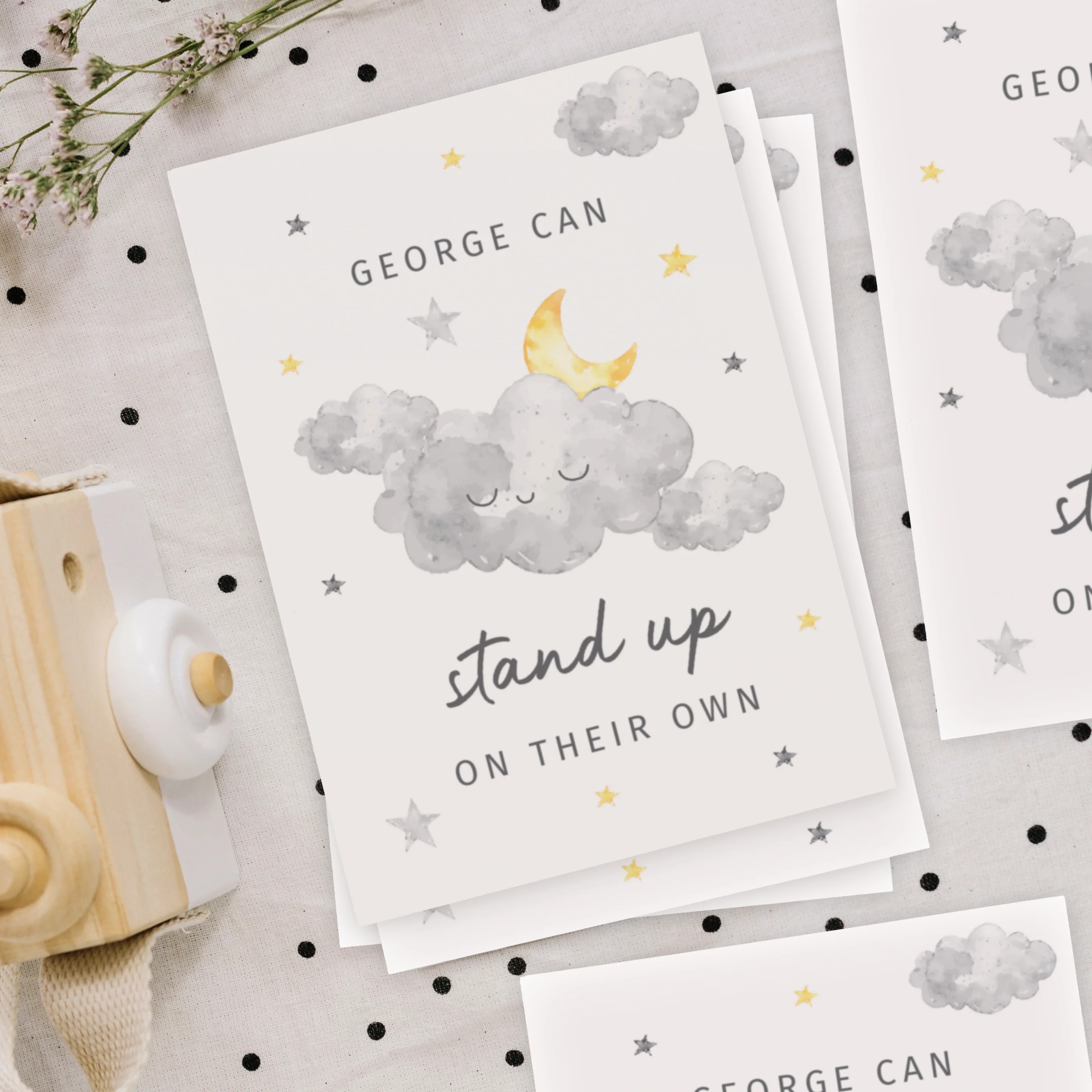 Personalised Cloud Baby Milestone Cards - Image 2