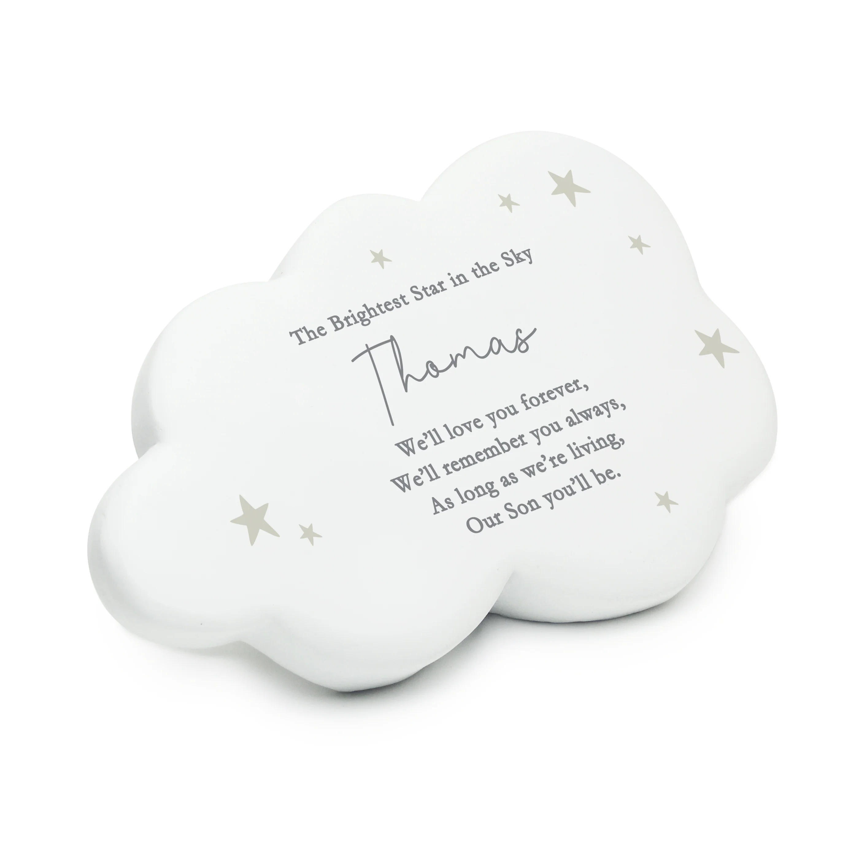Personalised Cloud Resin Memorial Garden Ornament