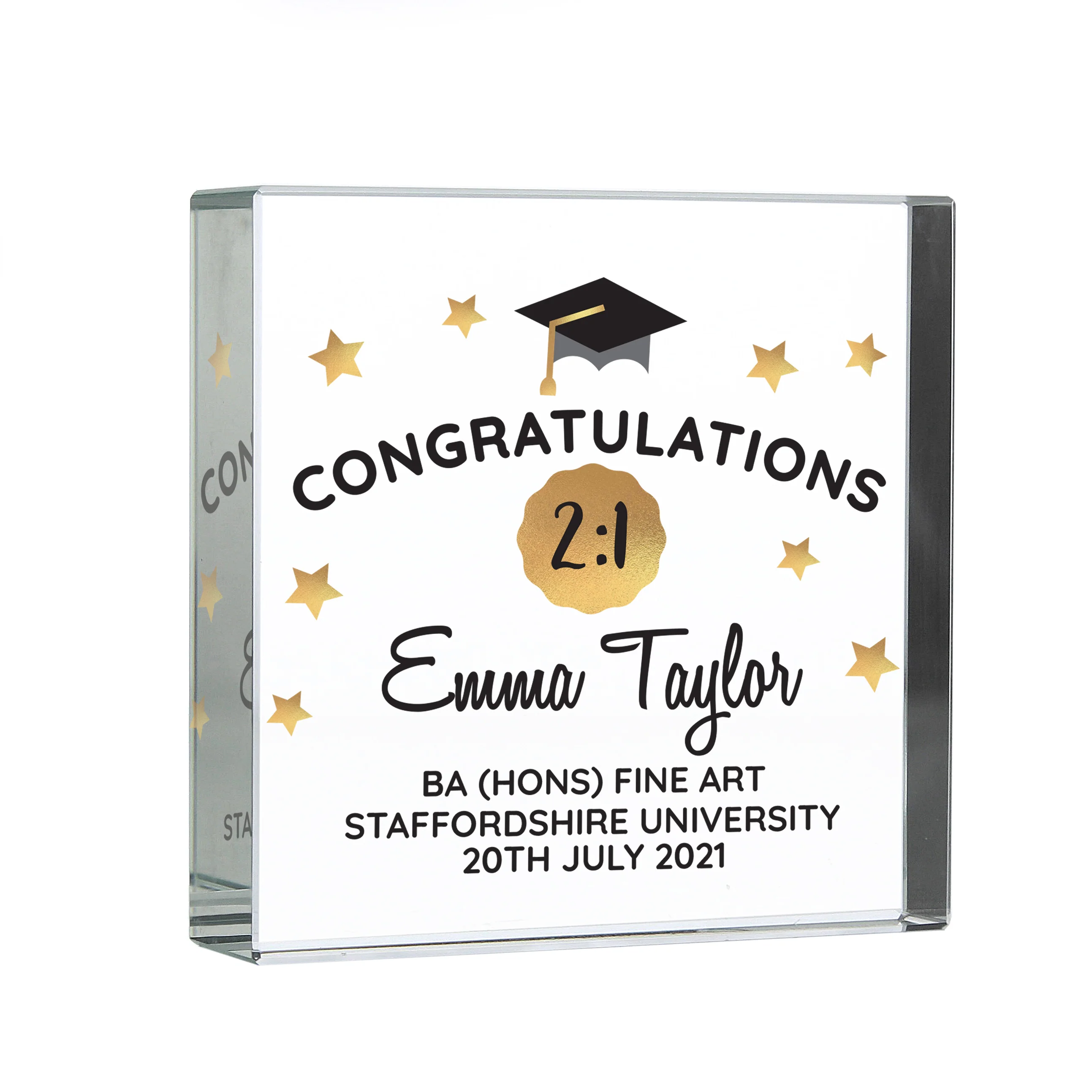 Personalised Congratulations Graduation Crystal Token - Image 2