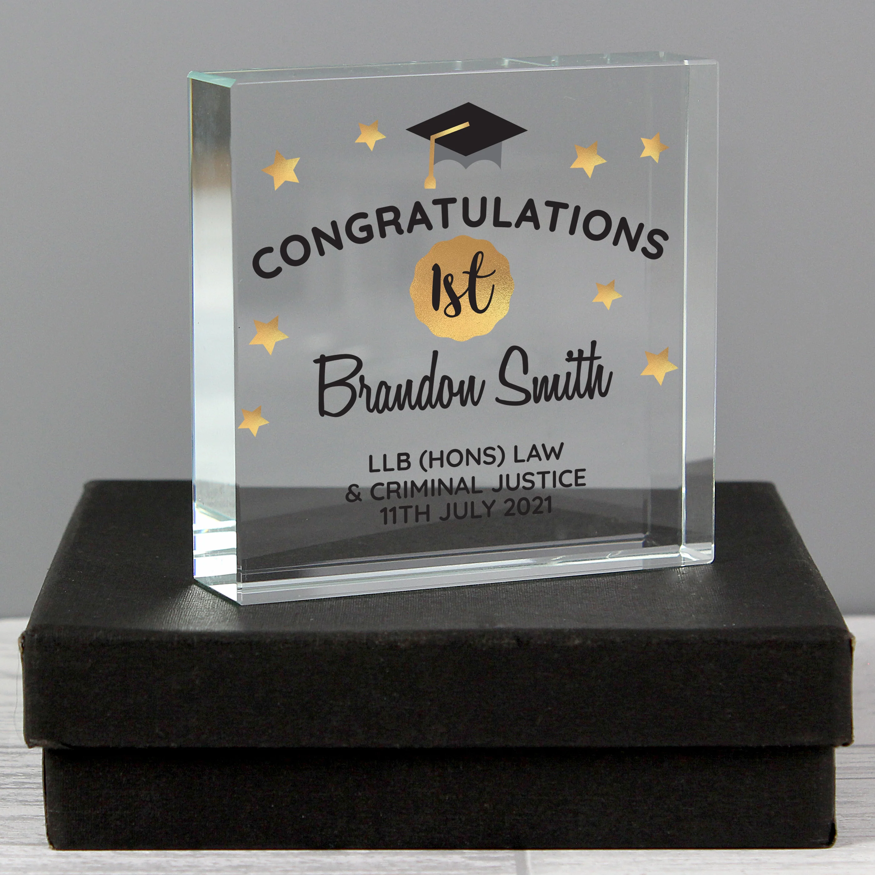 Personalised Congratulations Graduation Crystal Token - Image 3