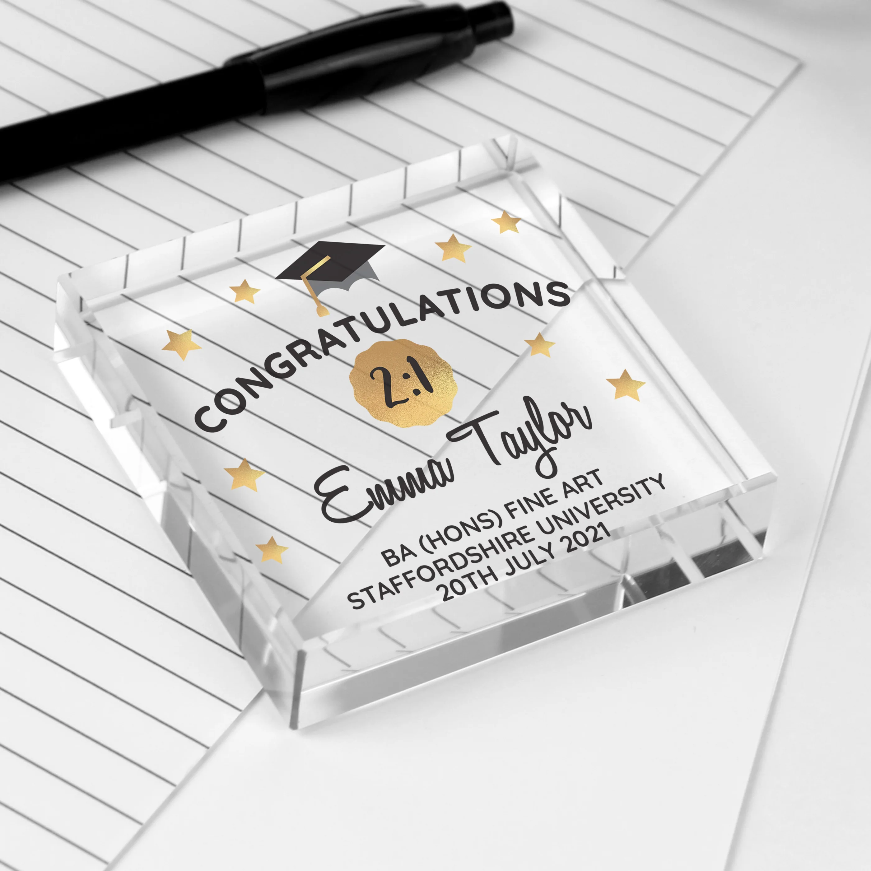 Personalised Congratulations Graduation Crystal Token - Image 5