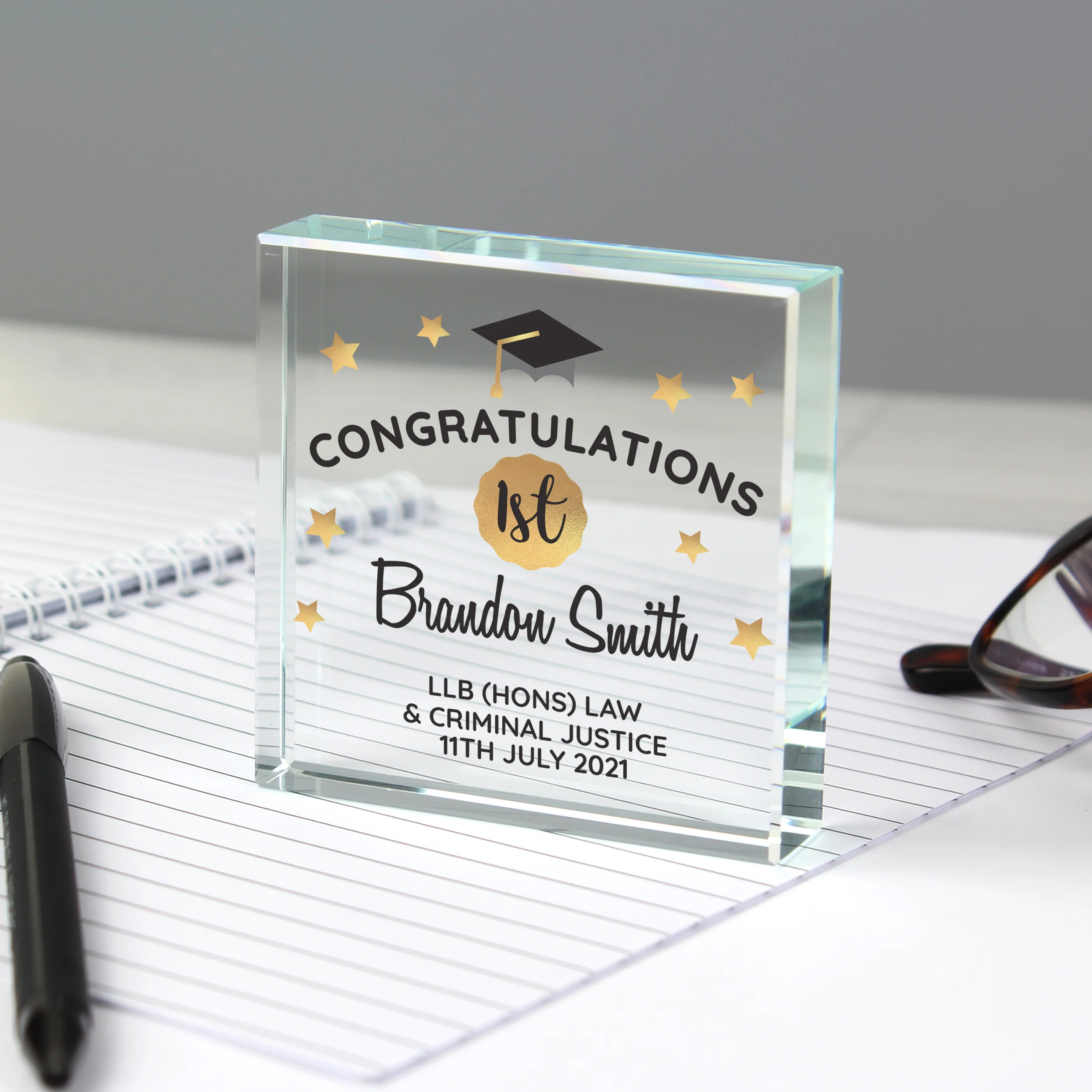 Personalised Congratulations Graduation Crystal Token - Image 6