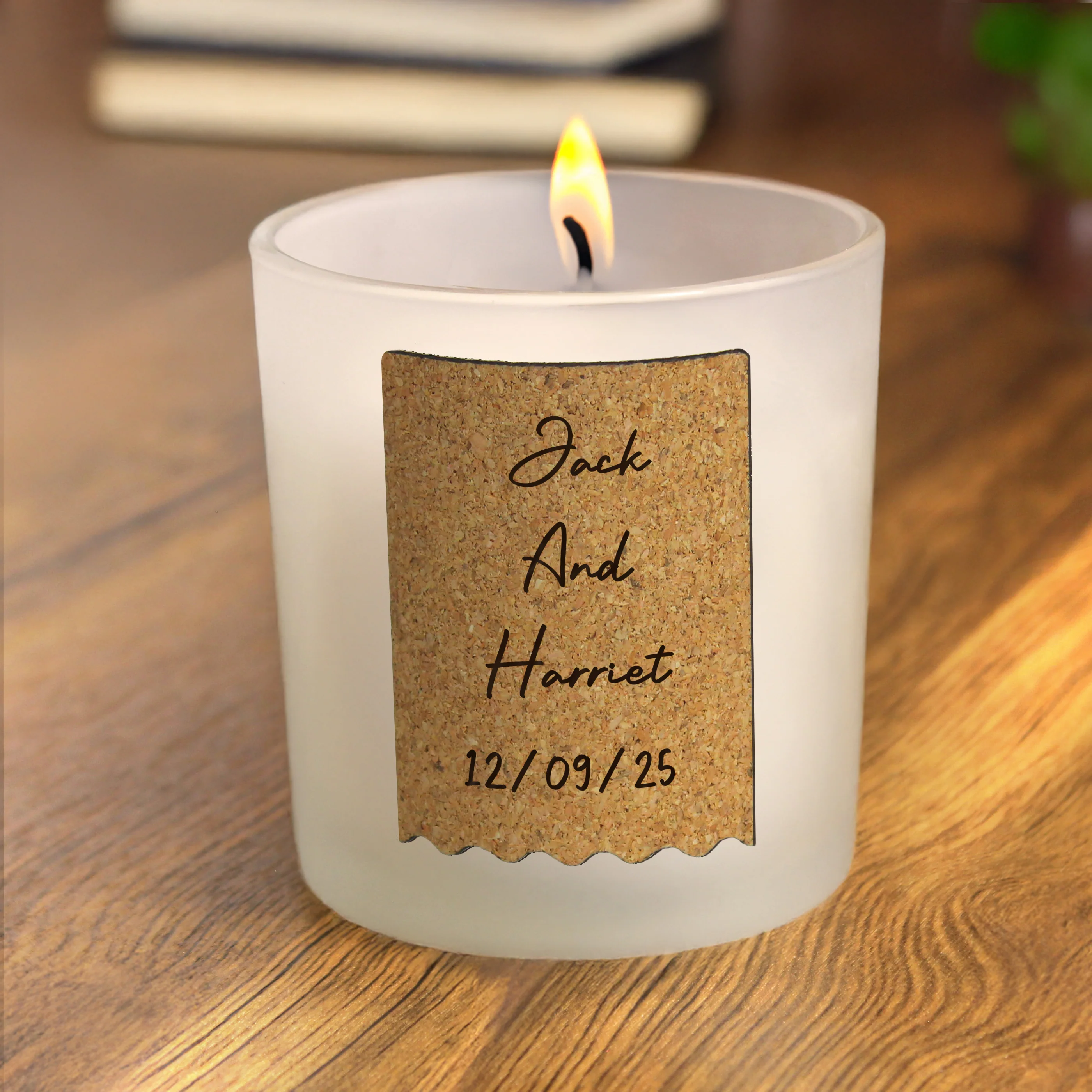 Personalised Cork Label Candle Jar - Image 2