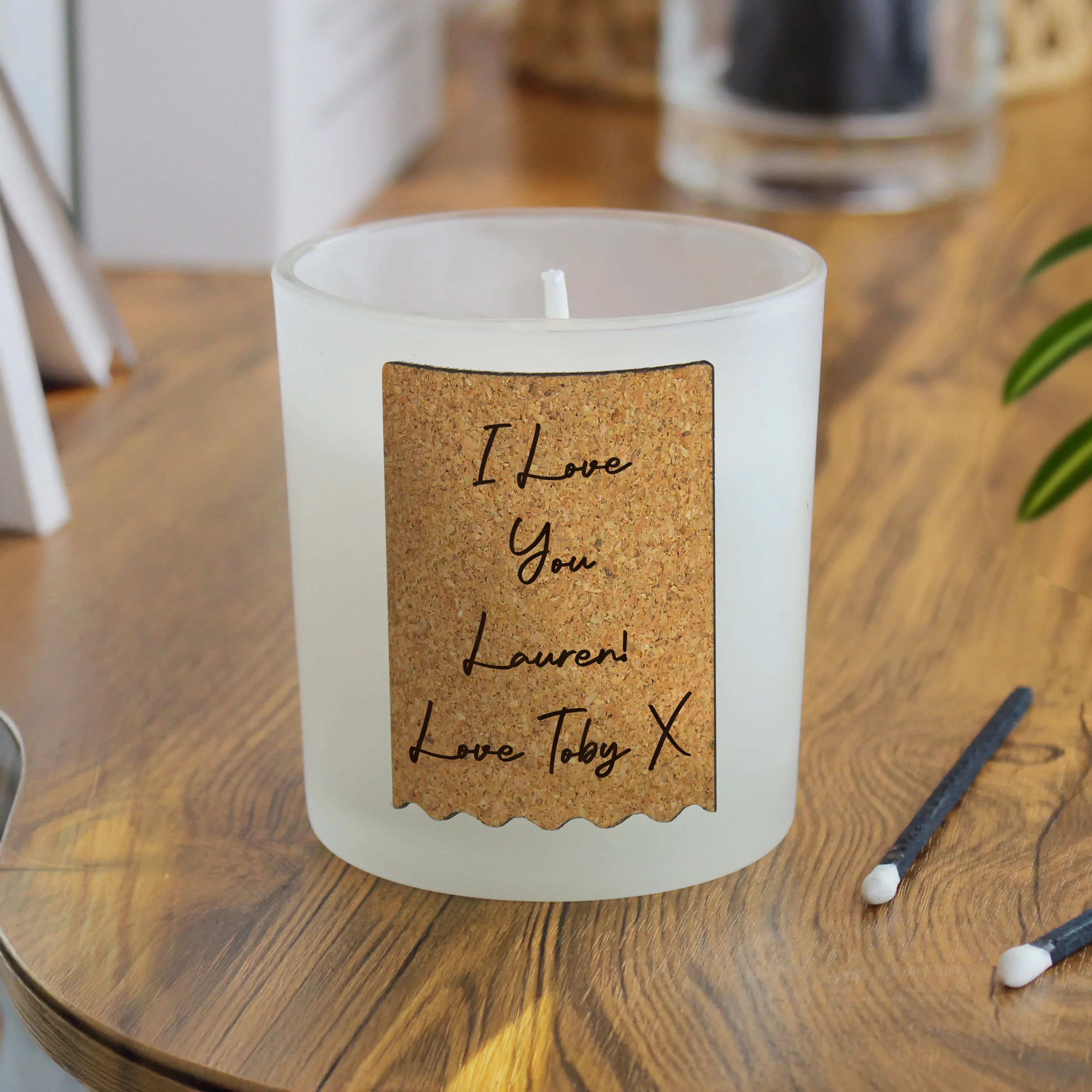 Personalised Cork Label Candle Jar - Image 3