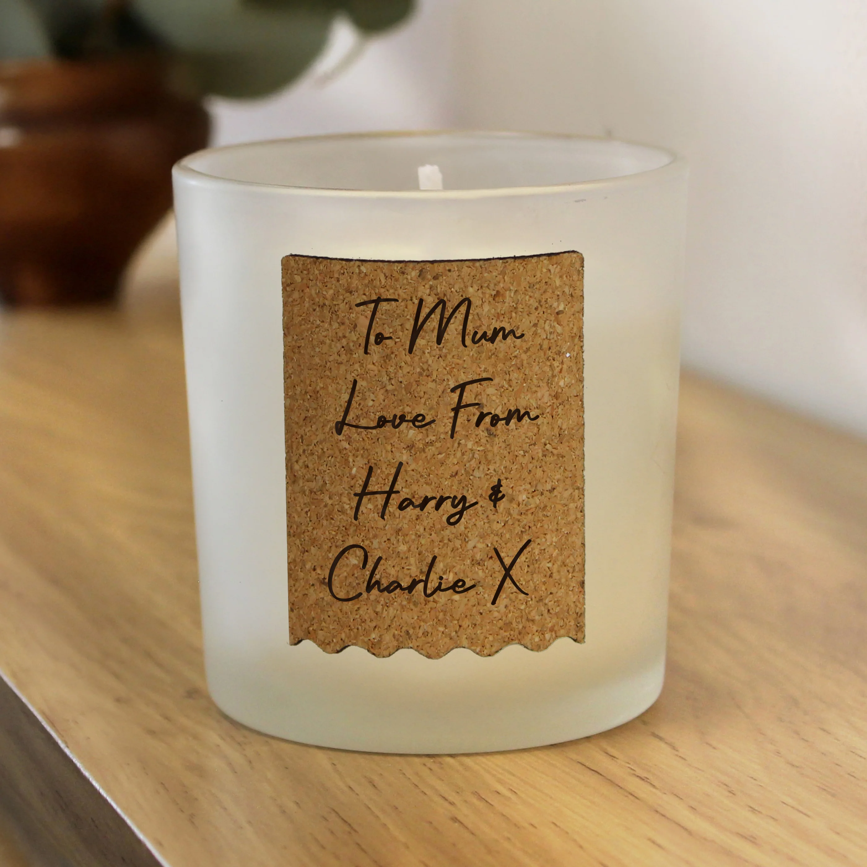 Personalised Cork Label Candle Jar - Image 4