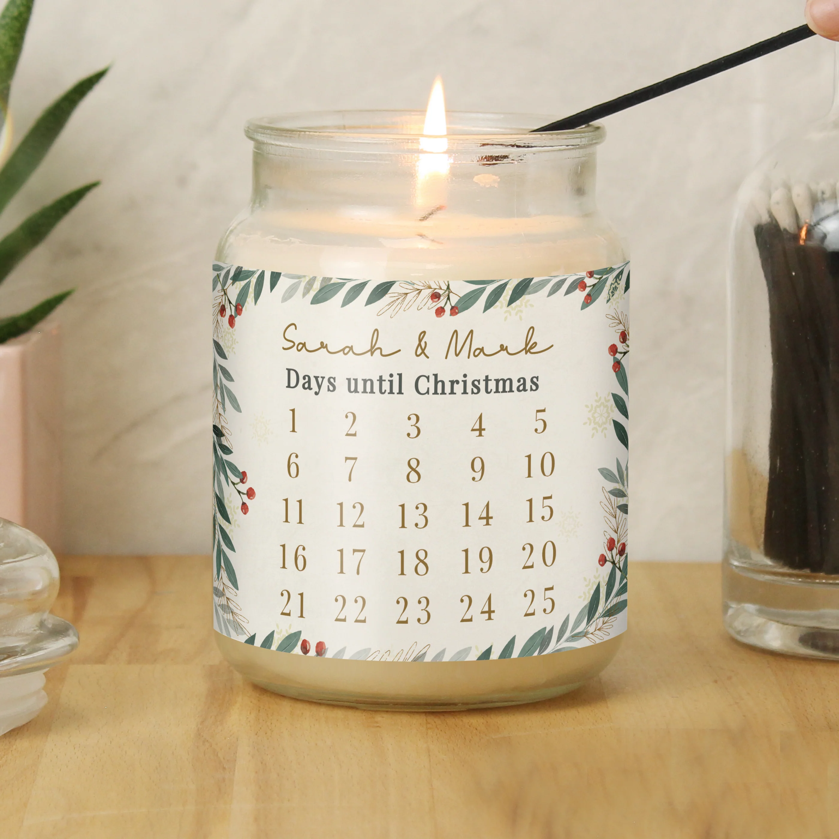Personalised Countdown Christmas Large Candle Jar - Image 2