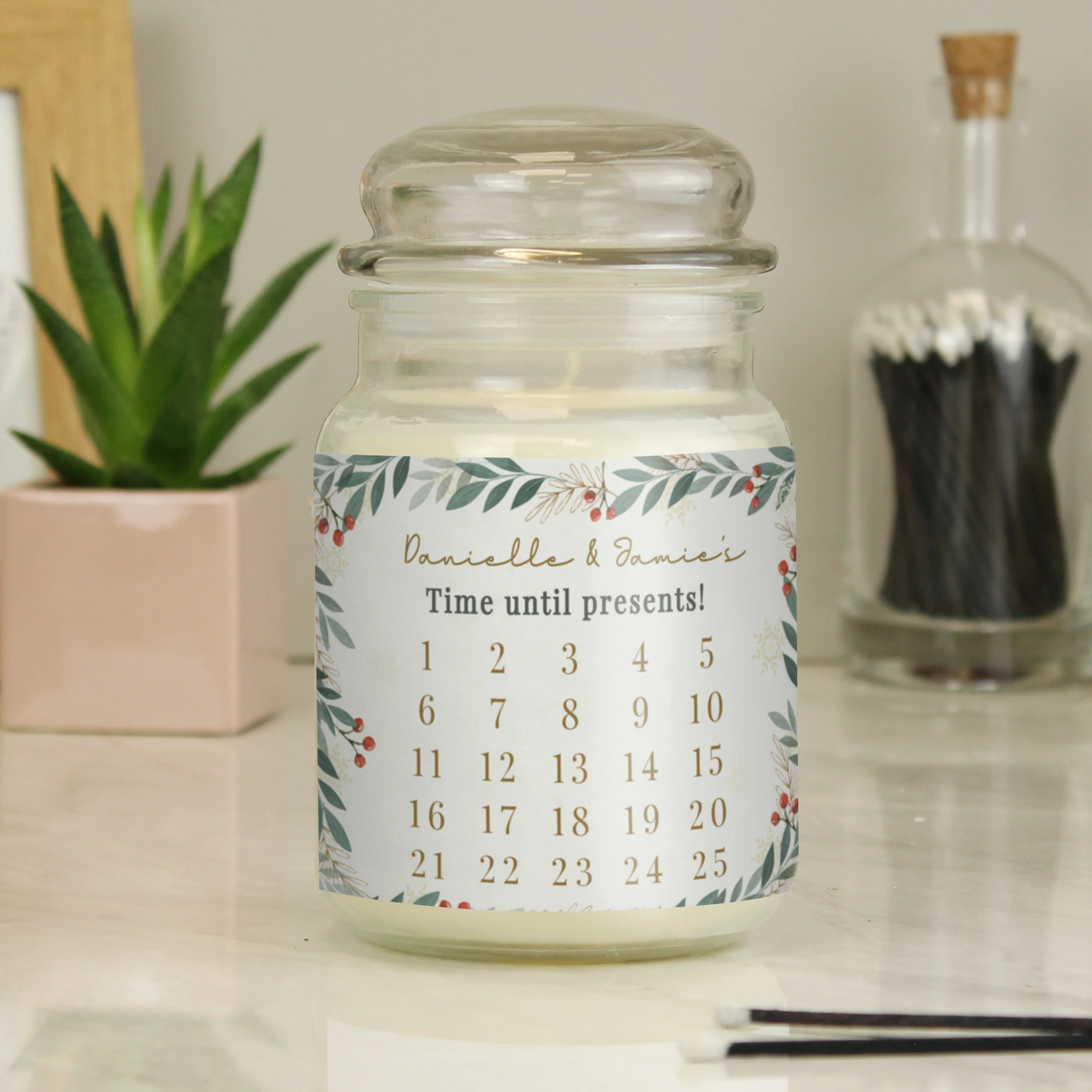 Personalised Countdown Christmas Large Candle Jar - Image 3