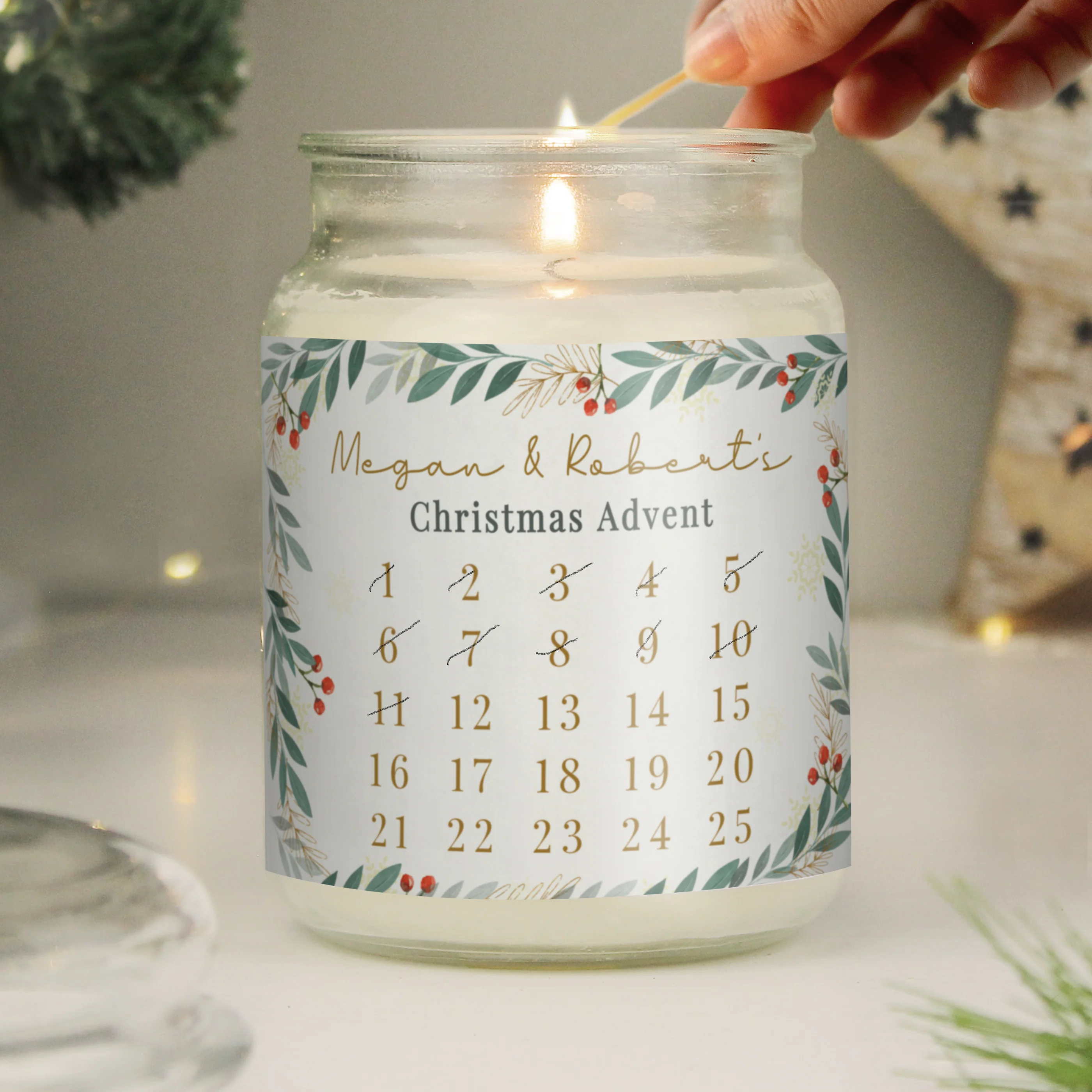 Personalised Countdown Christmas Large Candle Jar - Image 4