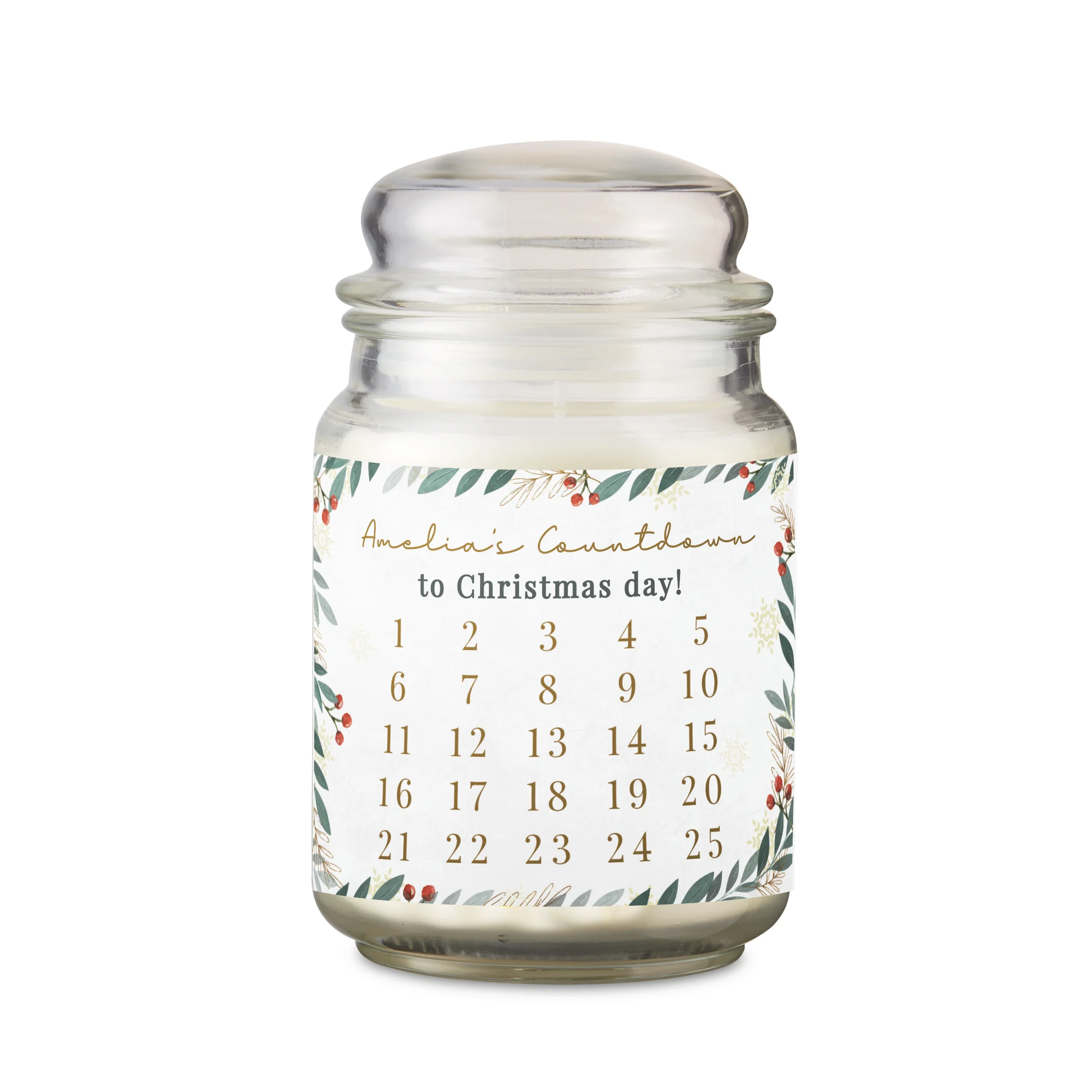 Personalised Countdown Christmas Large Candle Jar - Image 5