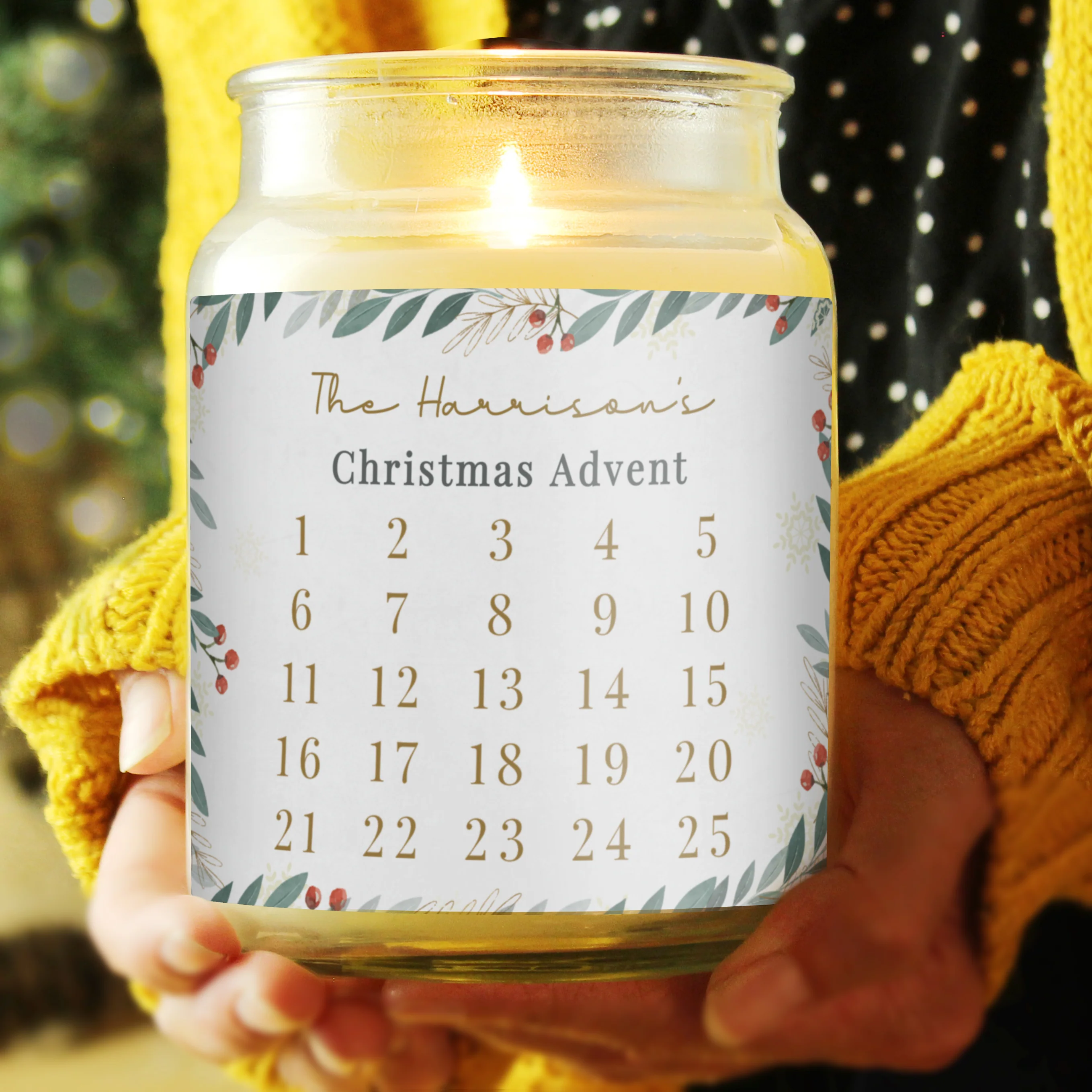 Personalised Countdown Christmas Large Candle Jar - Image 6