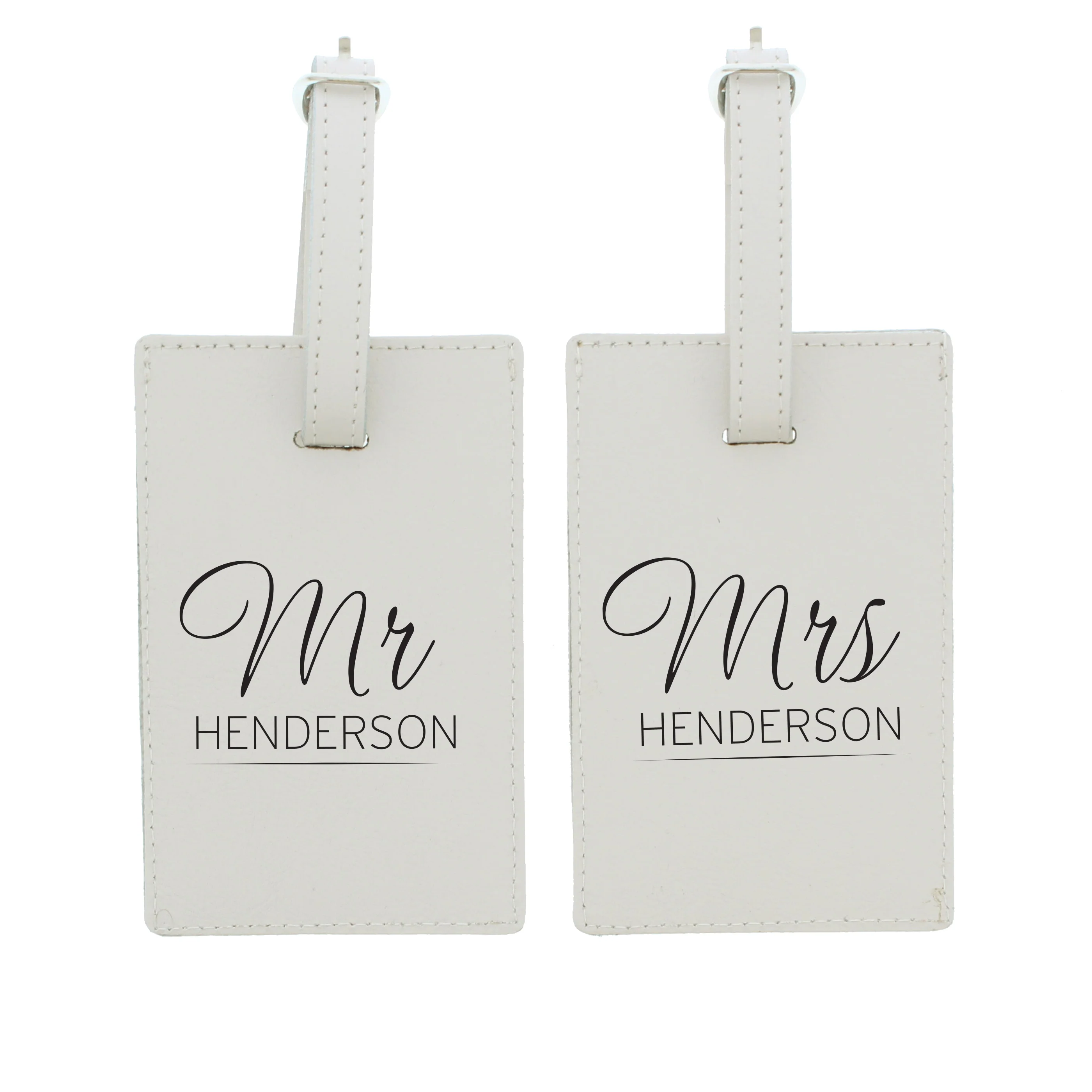 Personalised Couples Classic Cream Luggage Tags - Image 2