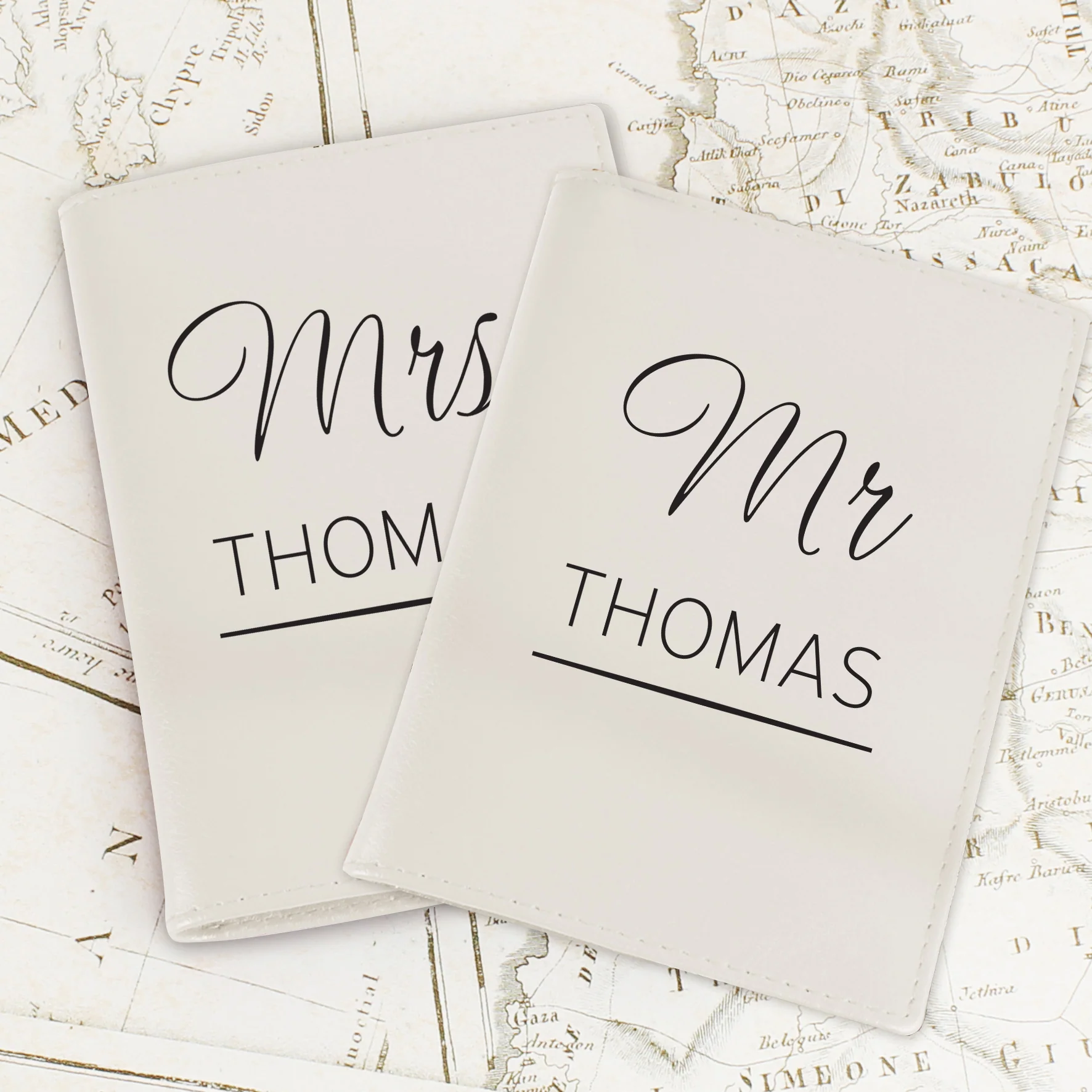 Personalised Couples Cream Passport Holders - Image 3