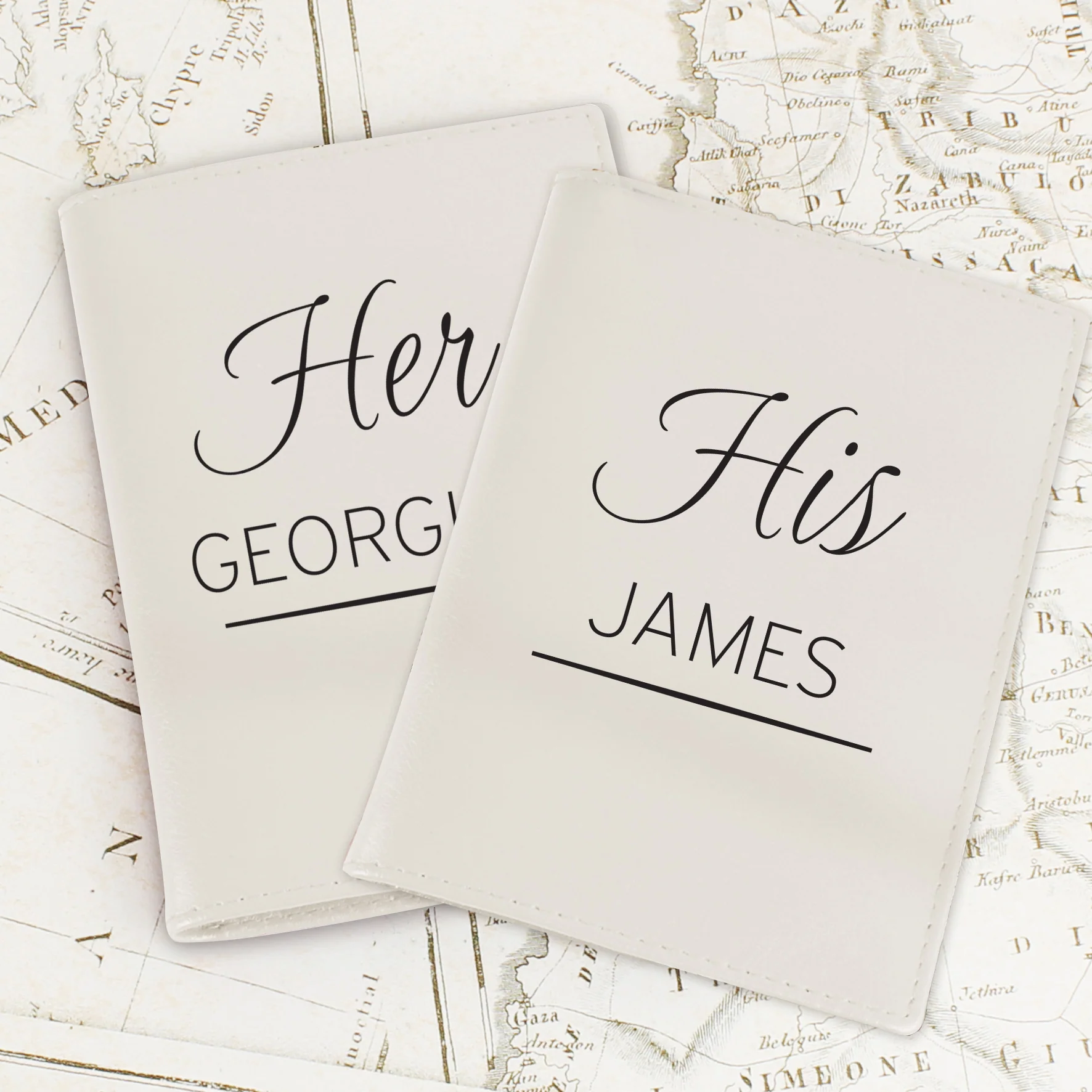 Personalised Couples Cream Passport Holders - Image 4