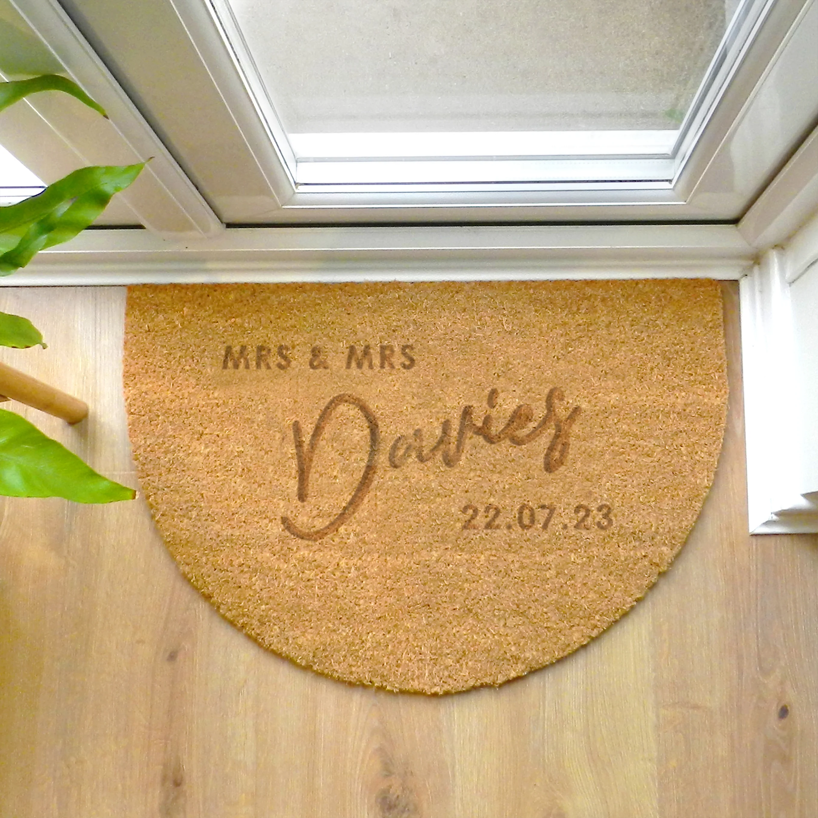 Personalised Couples Half Moon Indoor Doormat - Image 2