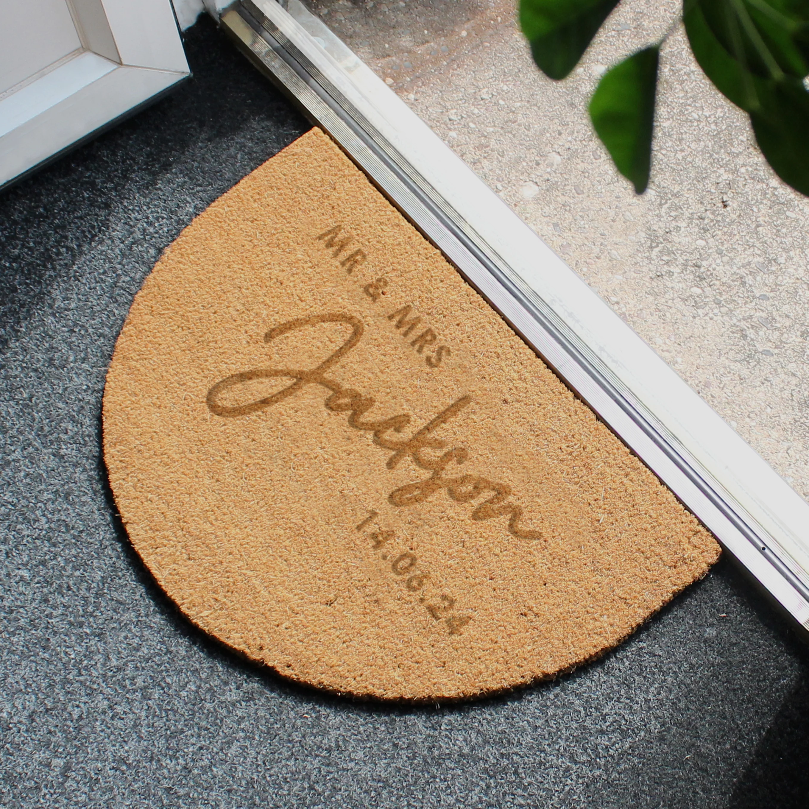 Personalised Couples Half Moon Indoor Doormat - Image 3