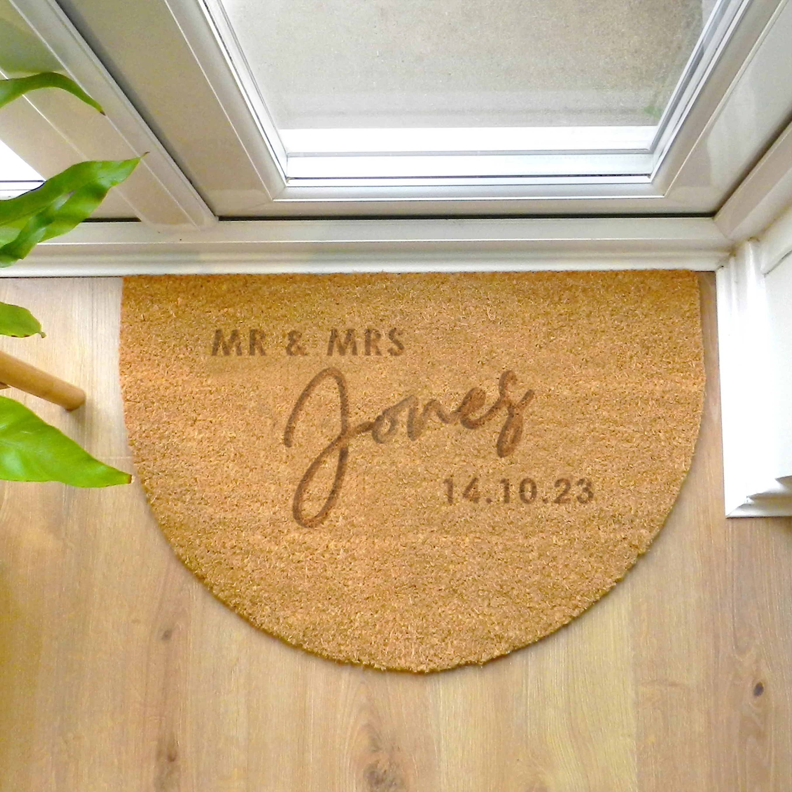 Personalised Couples Half Moon Indoor Doormat - Image 6
