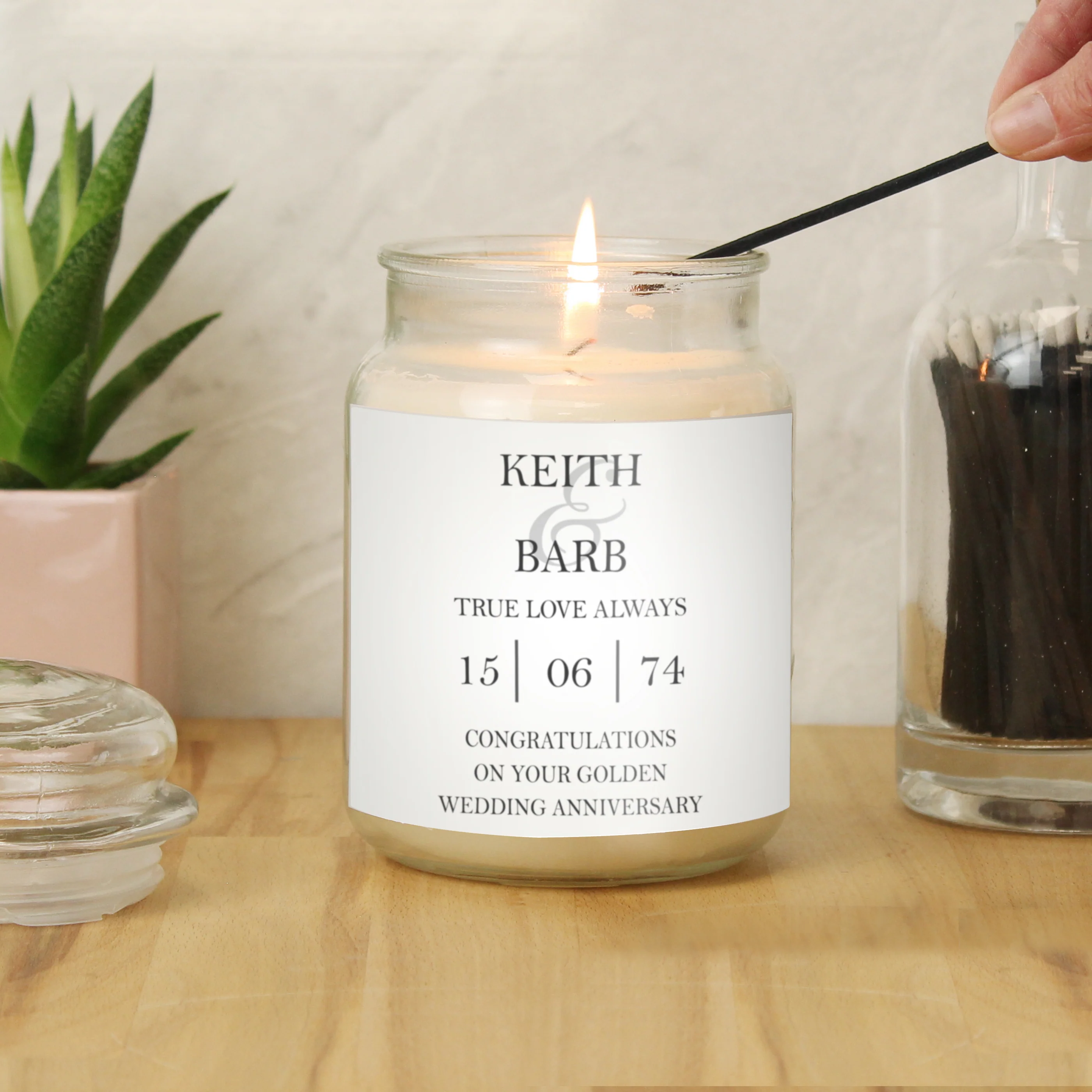 Personalised Couples Large Scented Jar Candle - Image 3