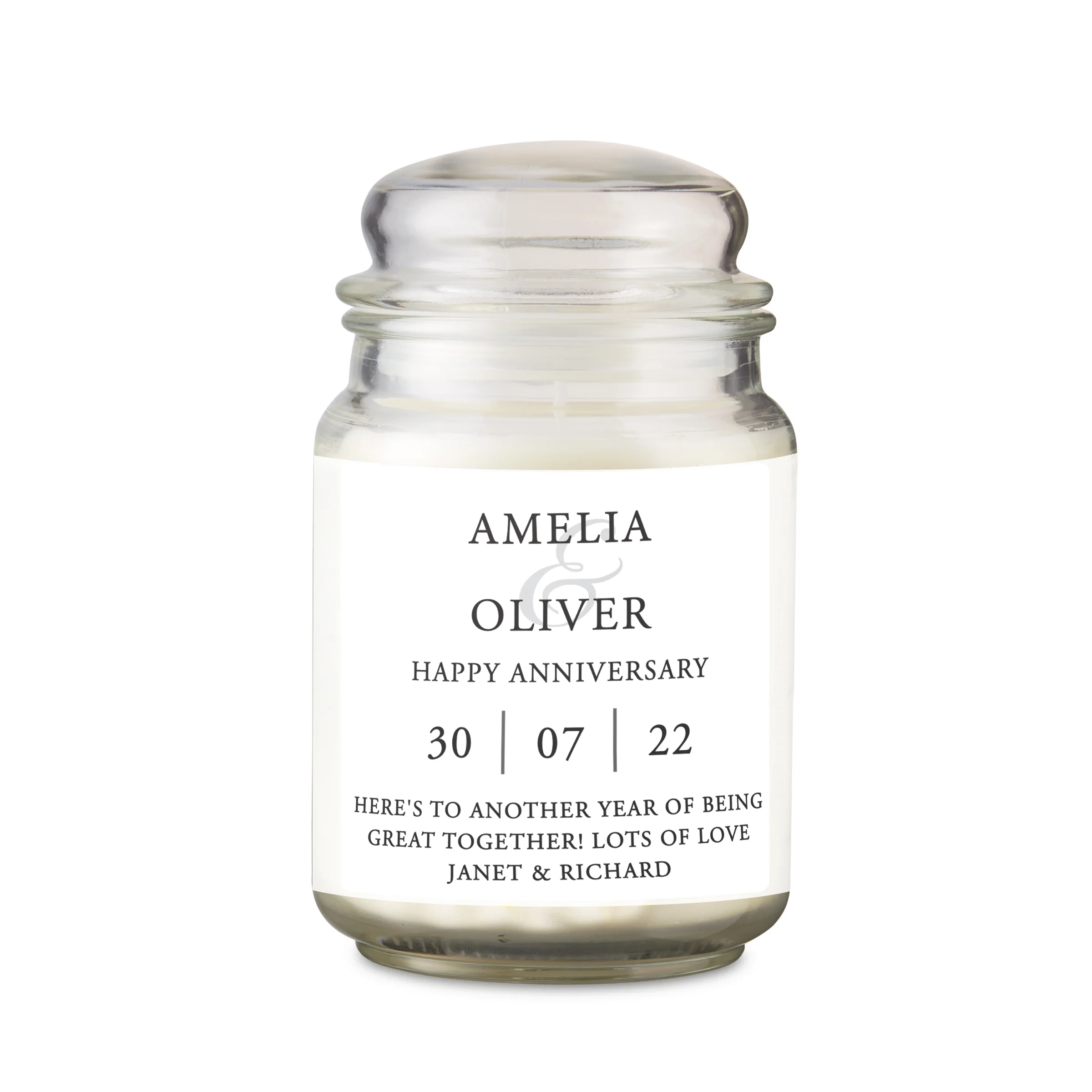 Personalised Couples Large Scented Jar Candle - Image 5