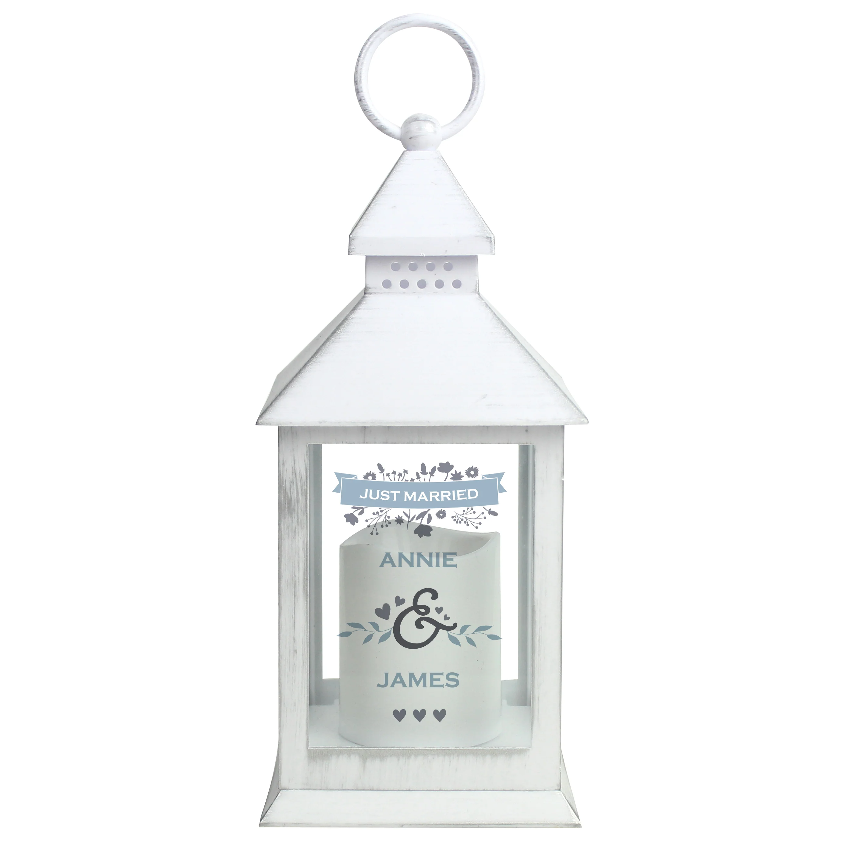 Personalised Couples Special Date White Lantern - Image 4