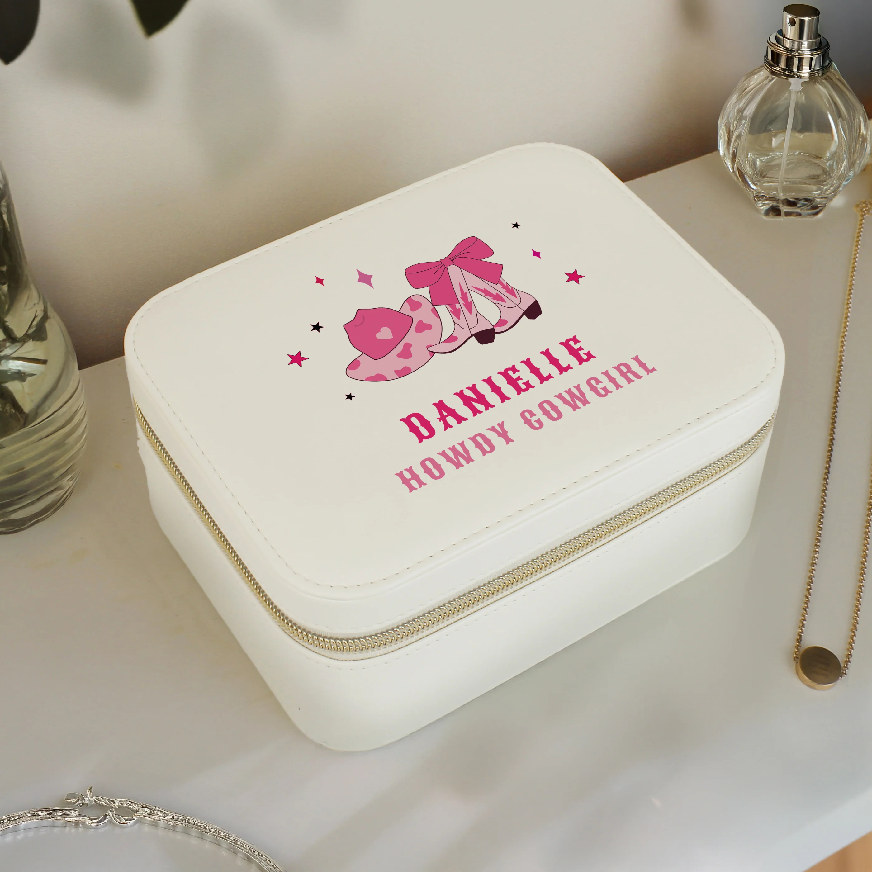 Personalised Cowgirl Travel Jewellery Box - Image 2