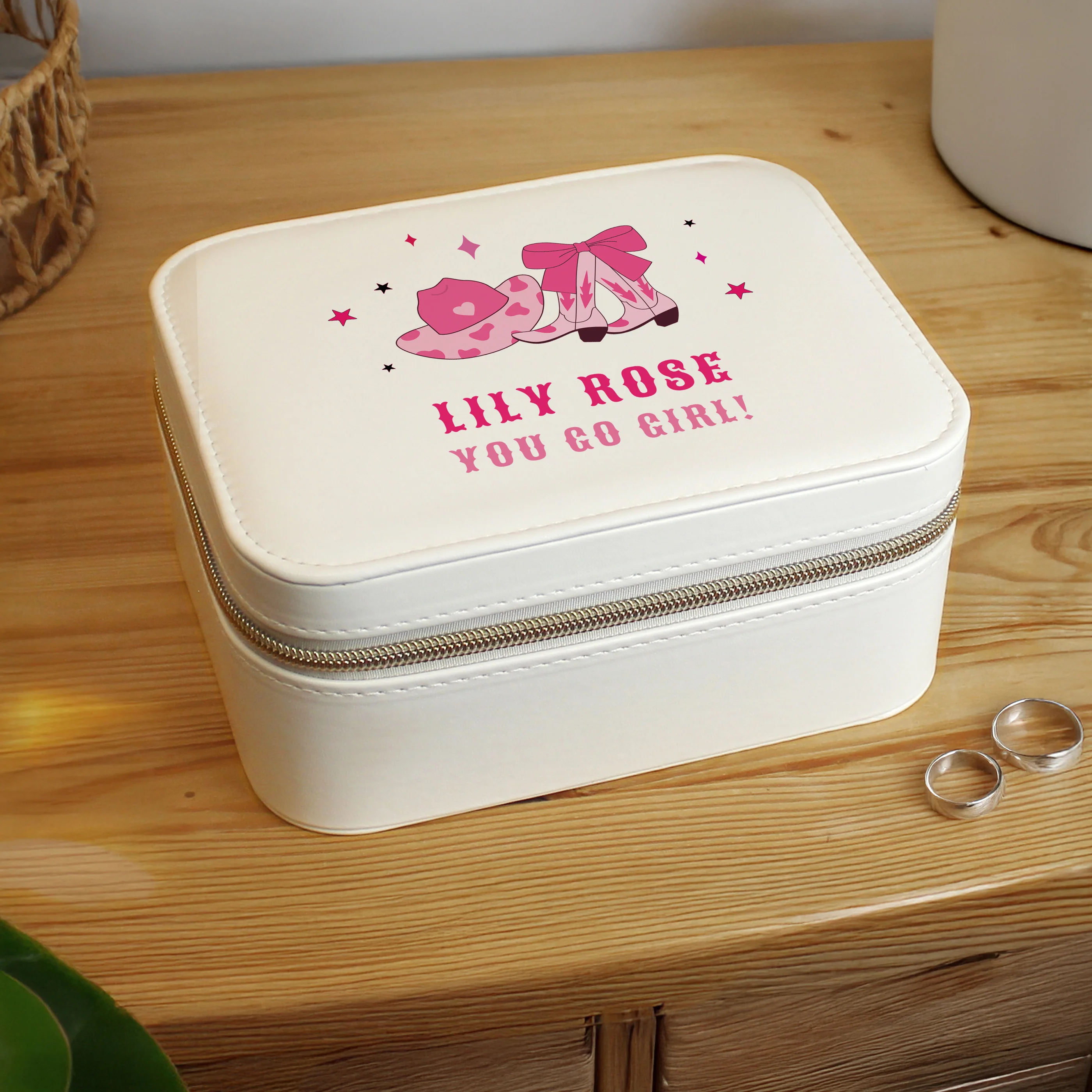 Personalised Cowgirl Travel Jewellery Box - Image 3
