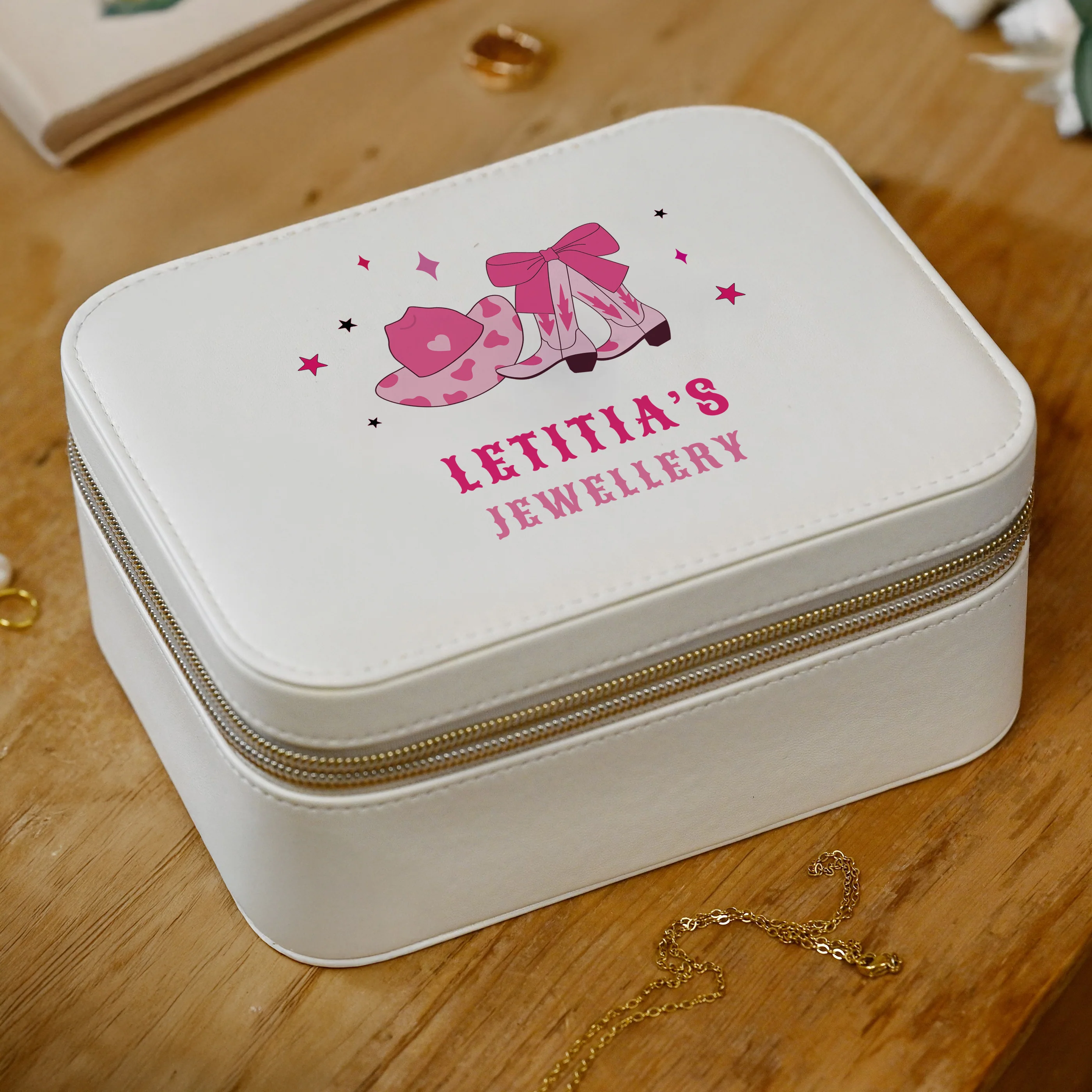 Personalised Cowgirl Travel Jewellery Box - Image 6
