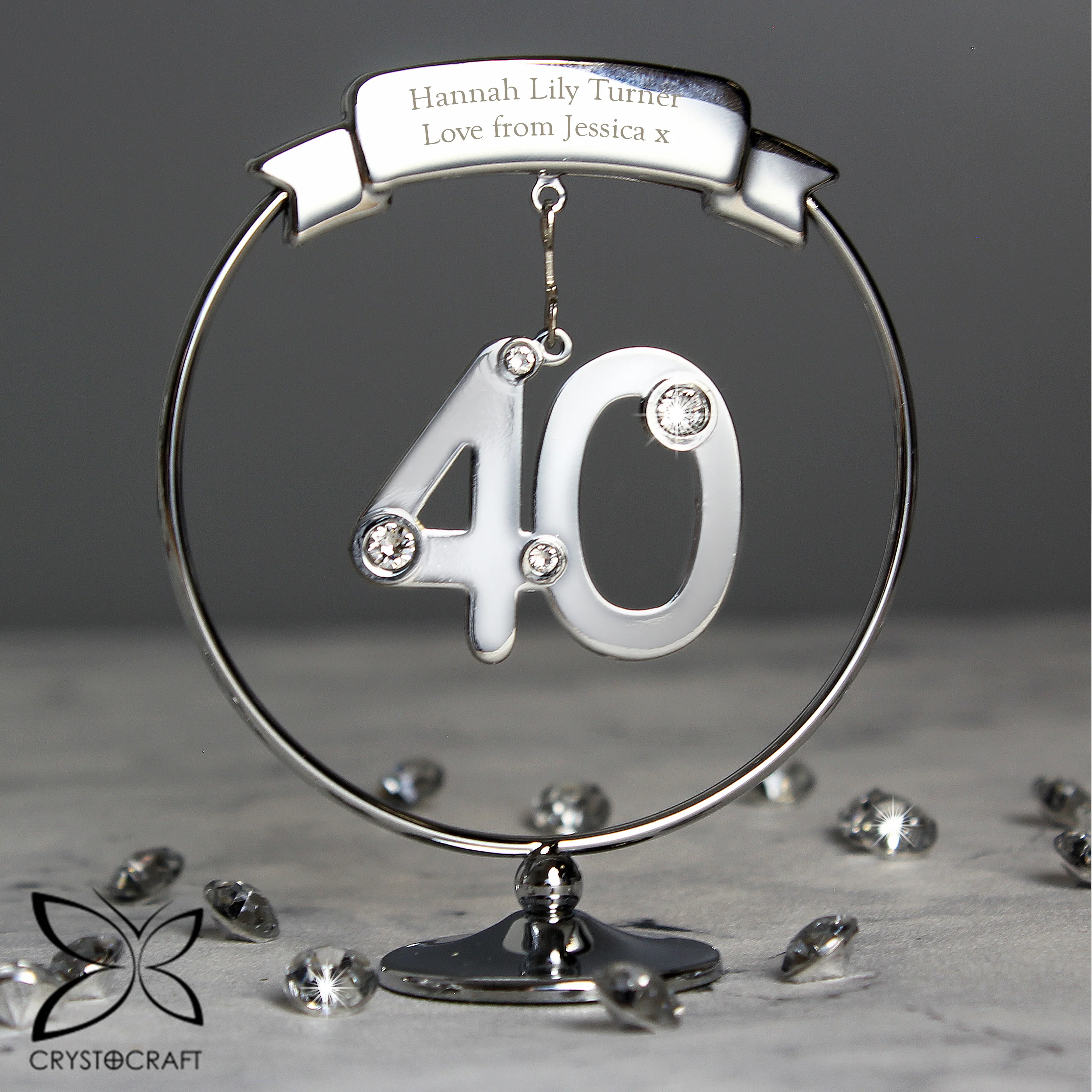 Personalised Crystocraft 40th Celebration Ornament - Image 2