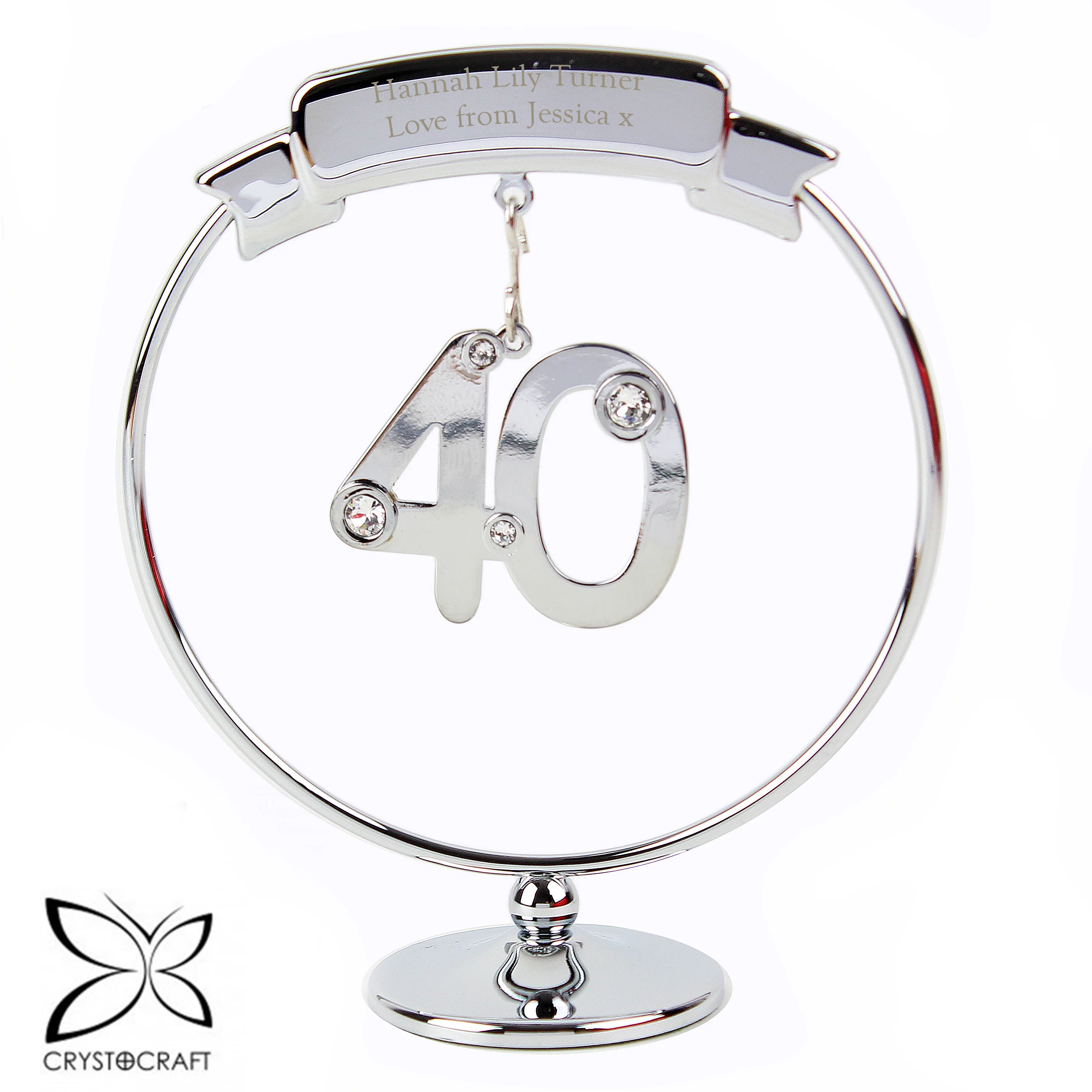 Personalised Crystocraft 40th Celebration Ornament - Image 3