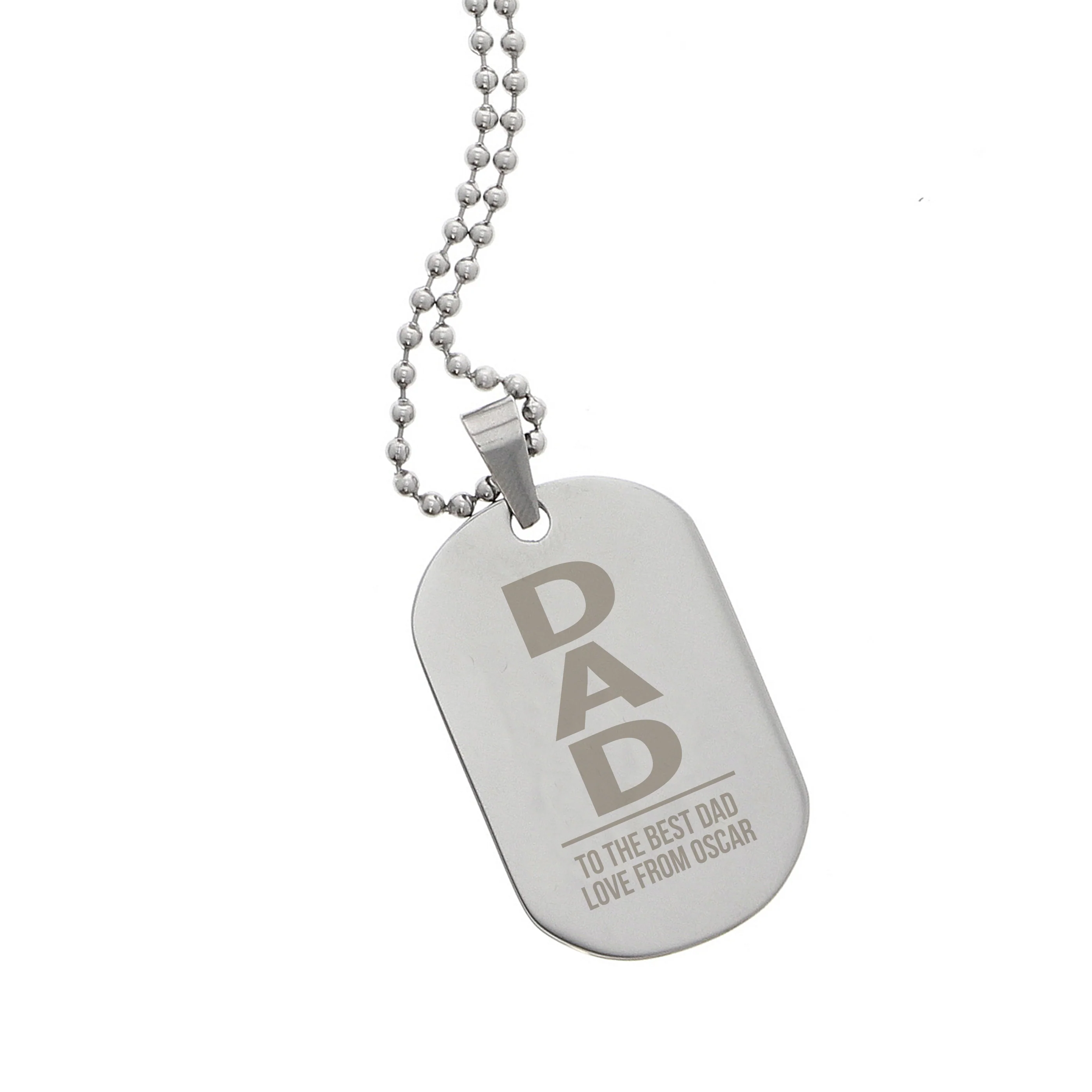 Personalised Dad Stainless Steel Dog Tag Necklace - Image 2