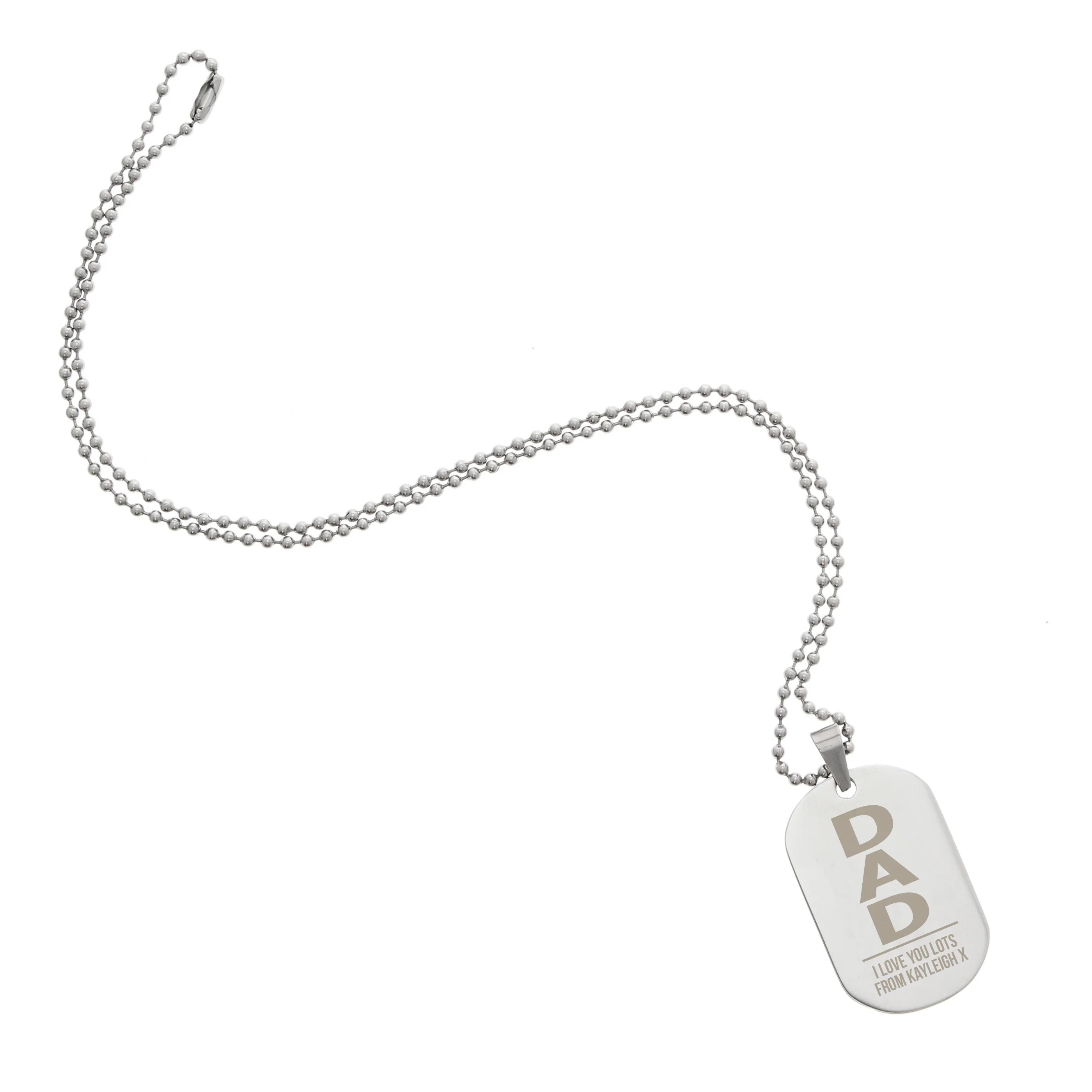Personalised Dad Stainless Steel Dog Tag Necklace - Image 5
