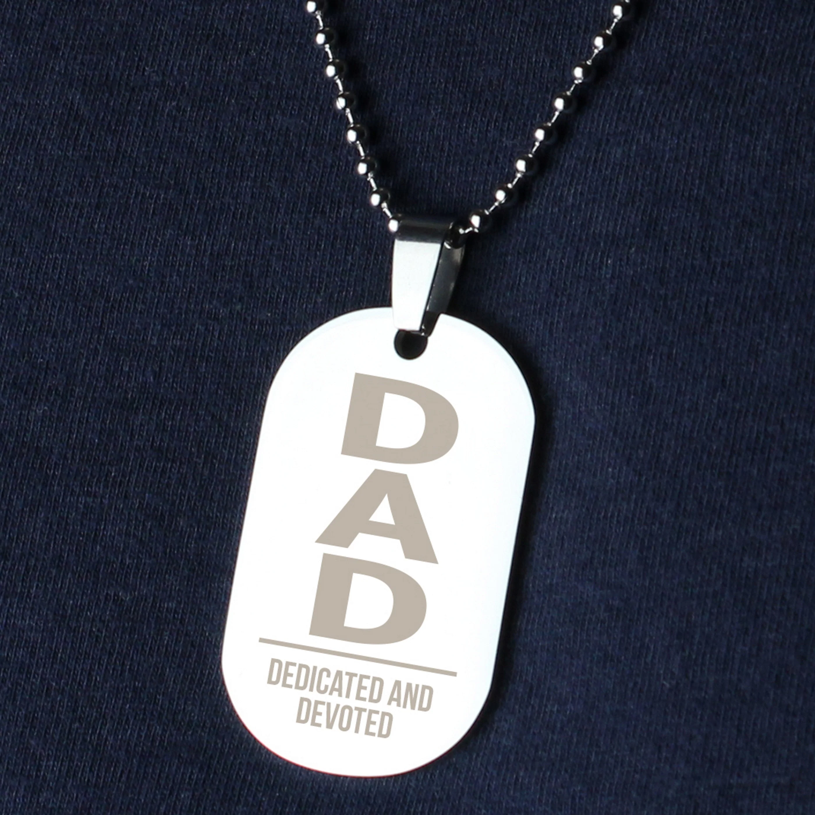 Personalised Dad Stainless Steel Dog Tag Necklace - Image 6