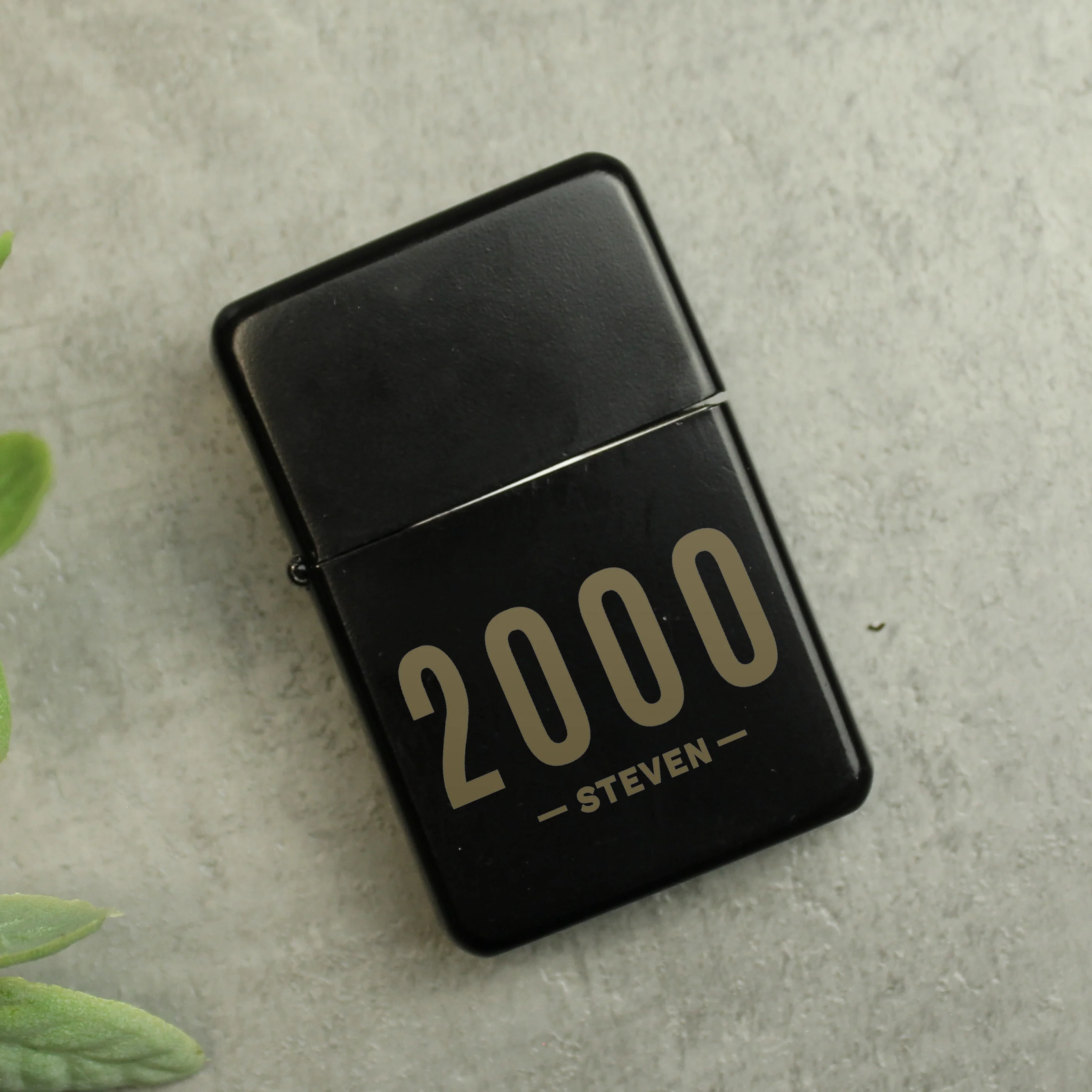 Personalised Date & Name Black Lighter - Image 3