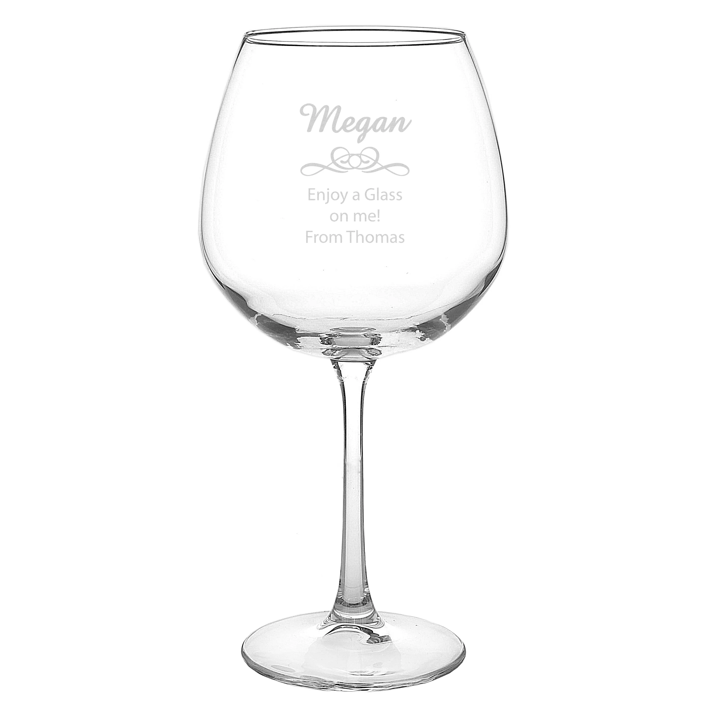 Personalised Decorative Bottle of Wine Glass - Image 2