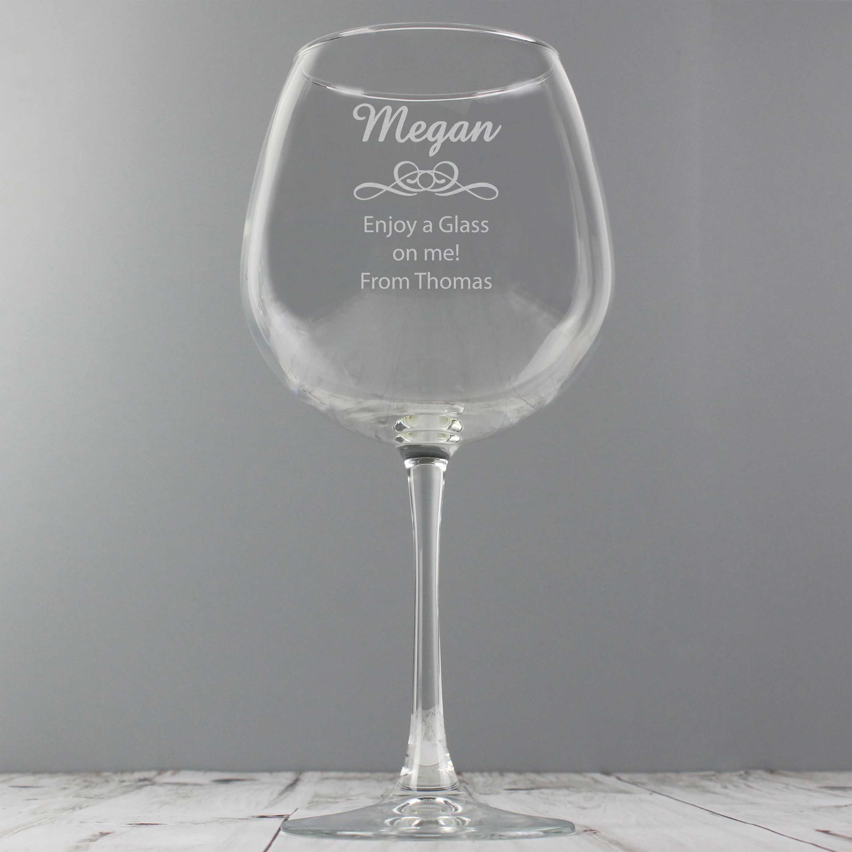 Personalised Decorative Bottle of Wine Glass - Image 3